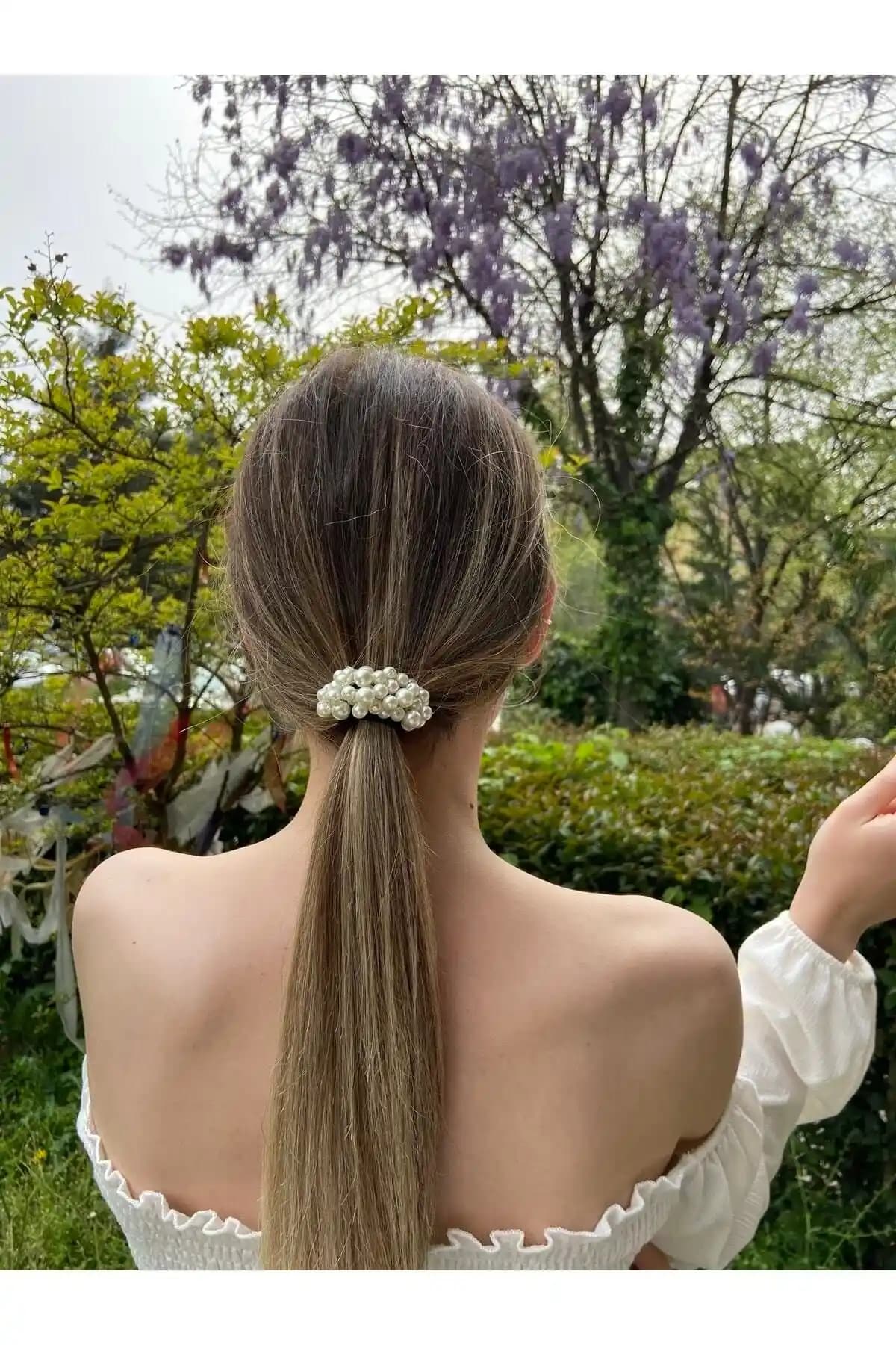 Pearly Handmade Incili Lastik Toka: Zarif ve Dayanıklı Kadın Saç Aksesuarı