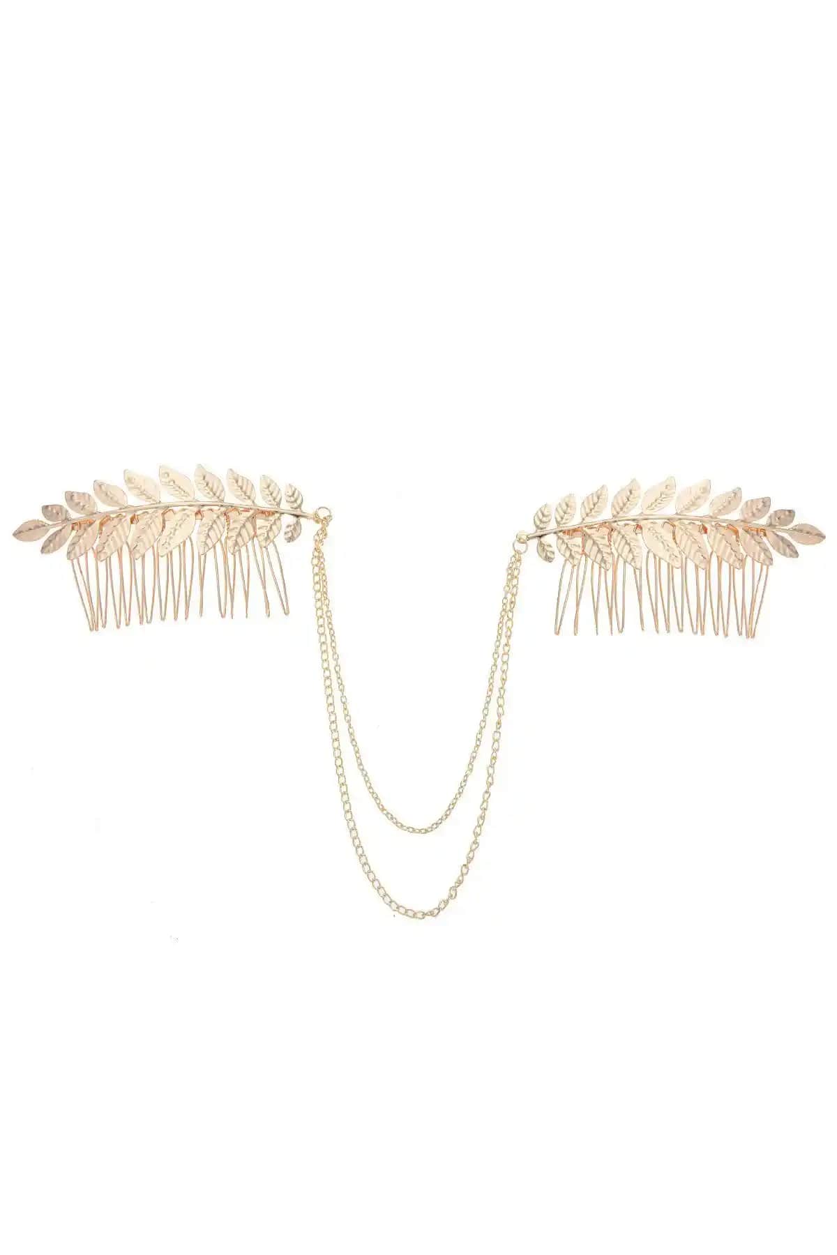 Pelin Aksesuar Yapraklı Zincirli Tarak Yoka: Modern ve Şık Saç Aksesuarı Özellikleri