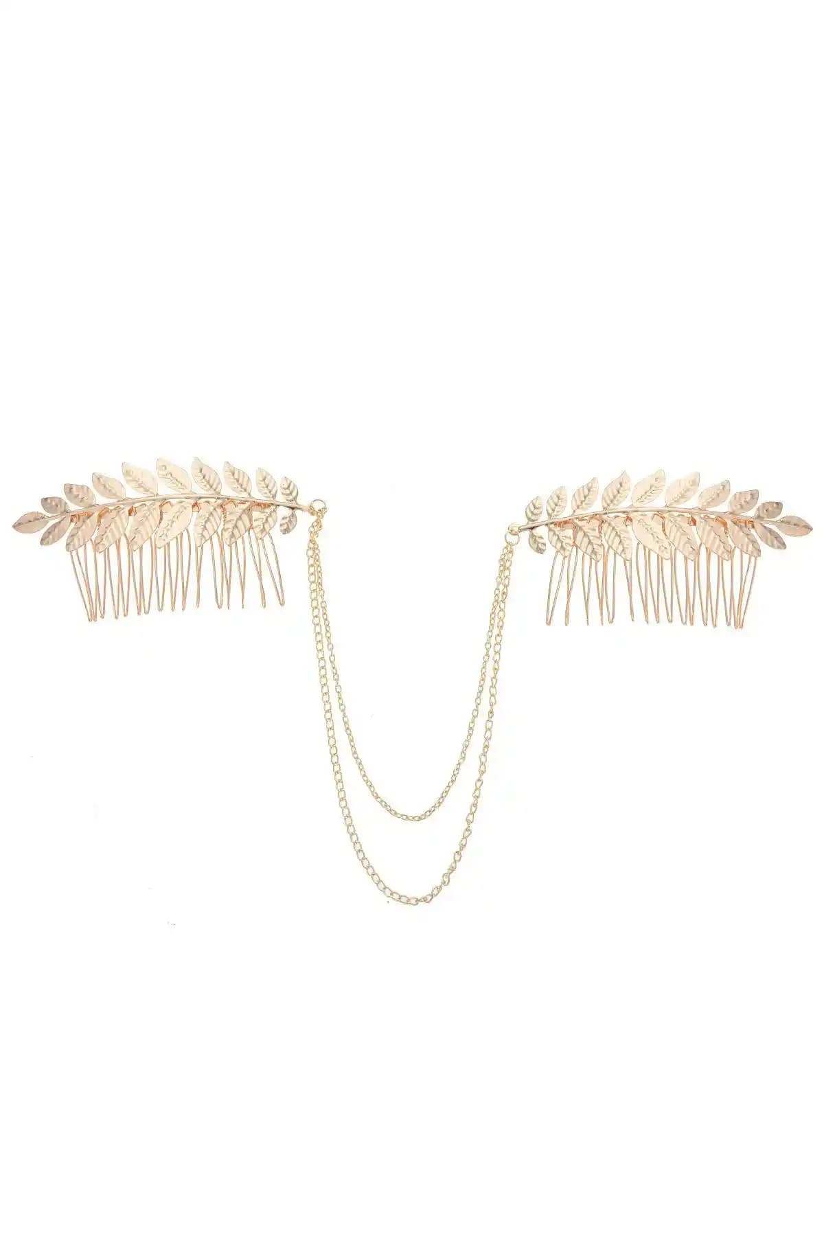 Pelin Aksesuar Yapraklı Zincirli Tarak Yoka: Modern ve Şık Saç Aksesuarı Özellikleri