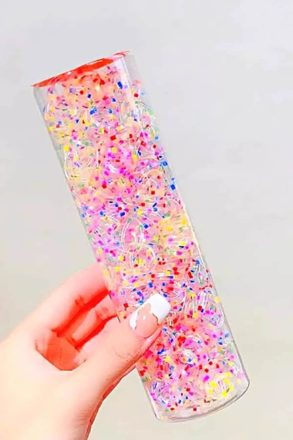 PETEK AKSESUAR Şeffaf Desenli Saç Örgü Lastiği Modern ve Şık Tasarımıyla Günlük Kullanım İçin Uygun