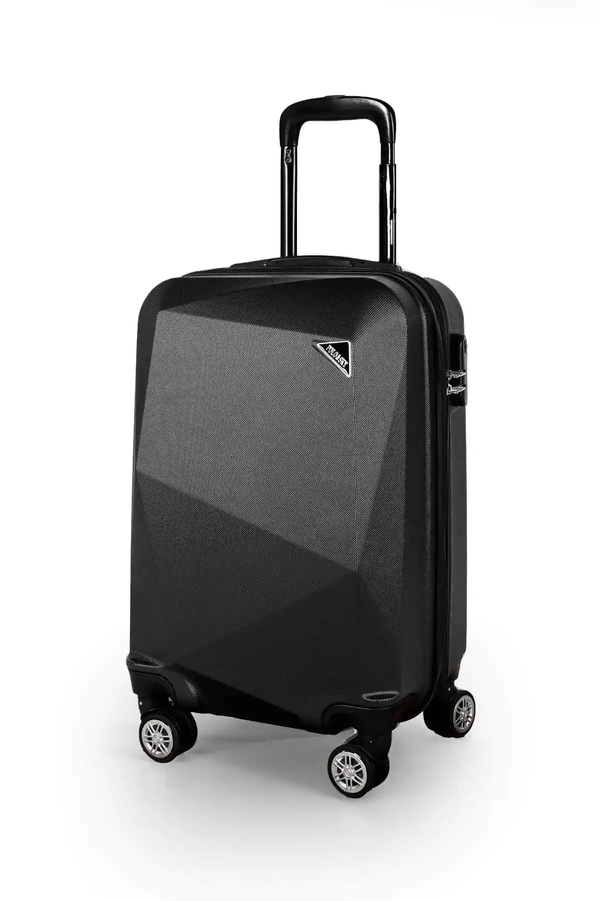 Polo Sky Elmas Model Siyah Valiz: Dayanıklı ve Şık Kabin Boy Seyahat Çantası