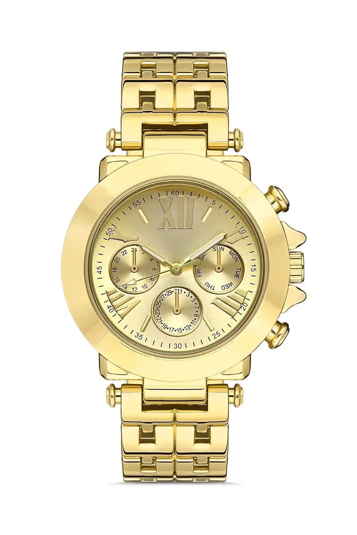 Polo55 Spor 1855 Dekoratif Gold Renkli Unisex Kol Saati: Şık ve Dayanıklı Tasarım