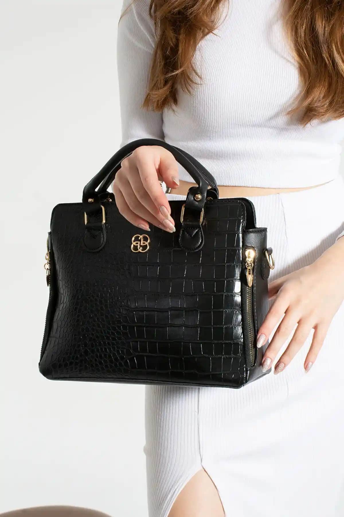 Rosmod Kadın Siyah Croco Deri Kedi Desenli Fermuarlı Omuz ve El Çantası Özellikleri ve Kullanıcı Yorumları
