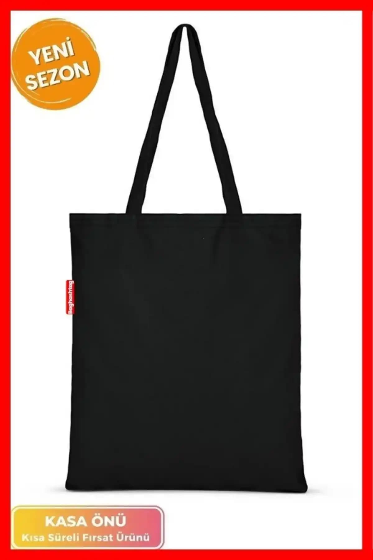 Serkan Çanta Siyah Bez Çanta Günlük Kullanım İçin Sürdürülebilir ve Şık Tasarım