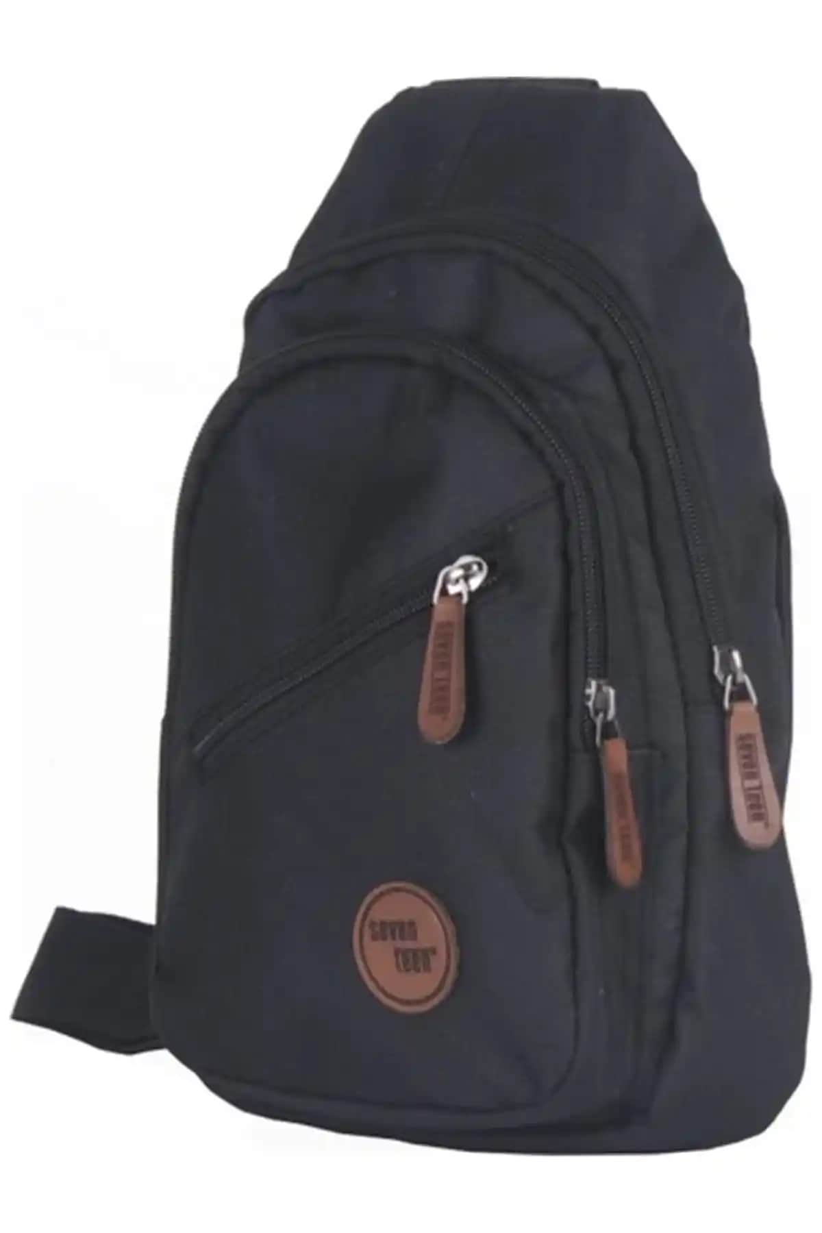 SEVENTEEN Kumaş Çapraz Sırt ve Omuz Çantası Siyah Günlük Kullanım İçin Uygun Tasarım ve Dayanıklı Malzeme