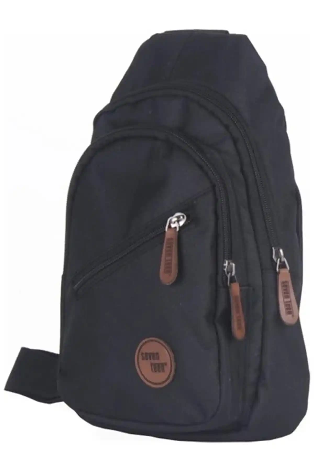 SEVENTEEN Kumaş Çapraz Sırt ve Omuz Çantası Siyah Günlük Kullanım İçin Uygun Tasarım ve Dayanıklı Malzeme