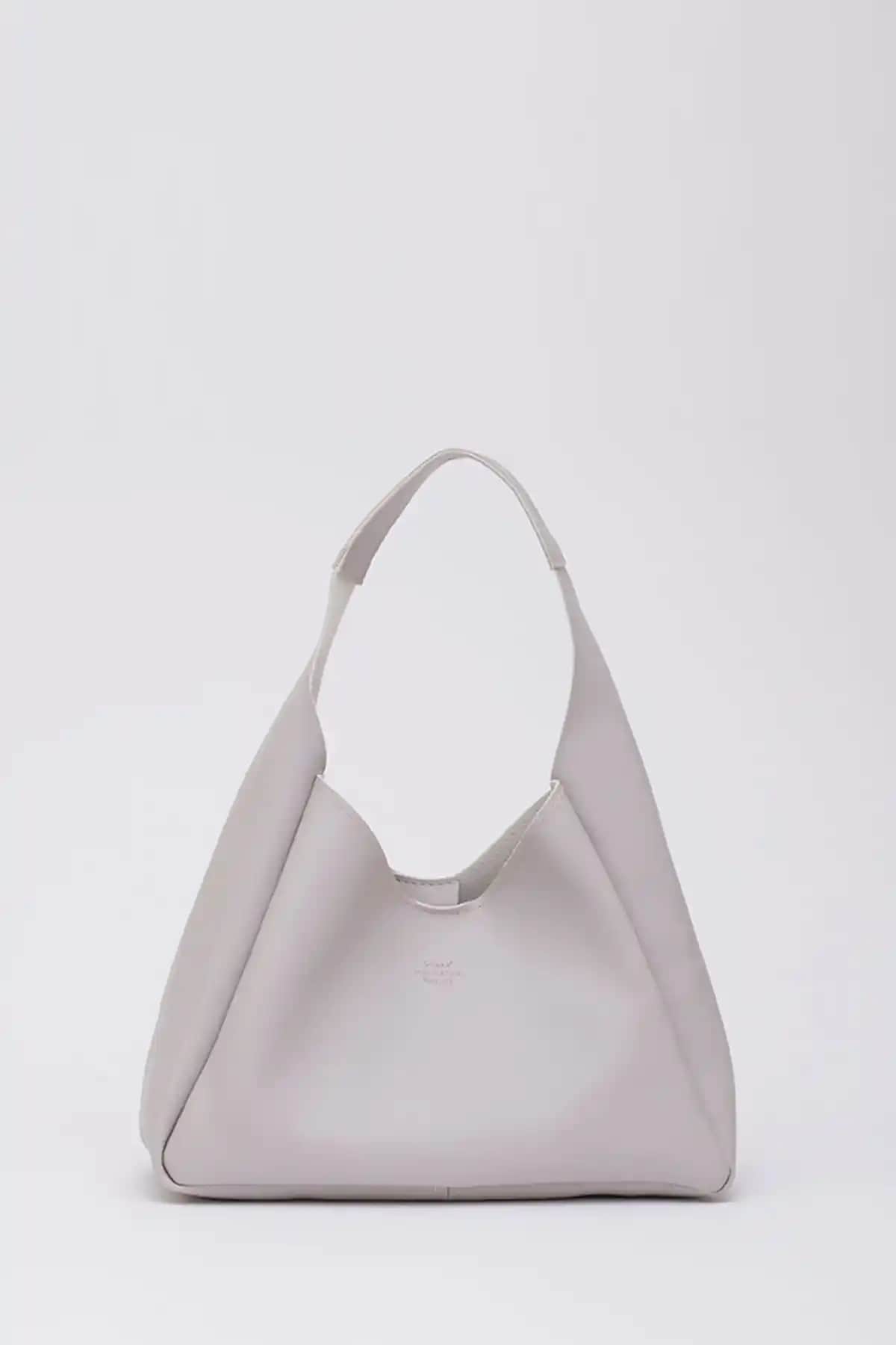 Shaka Gri Suni Deri Fermuarlı Makyaj ve El-Omuz Çantası Günlük Kullanım İçin Uygun