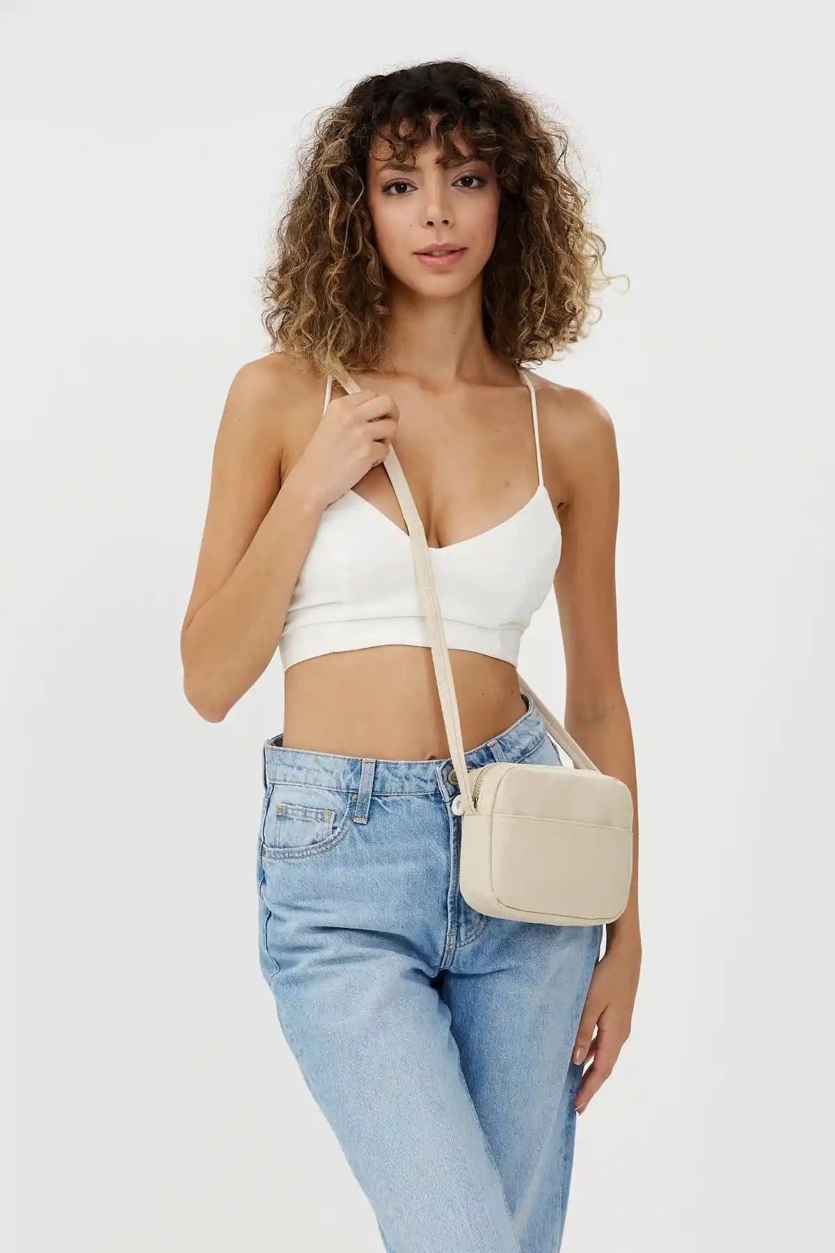 Shaka Krem Shk22 Kadın Mini Urban Askılı Çanta Fonksiyonel ve Şık Tasarım