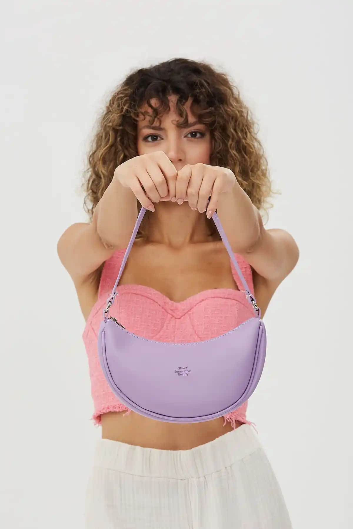 Shaka Lila Shk26 Suni Deri El ve Omuz Çantası Modern ve Şık Tasarım