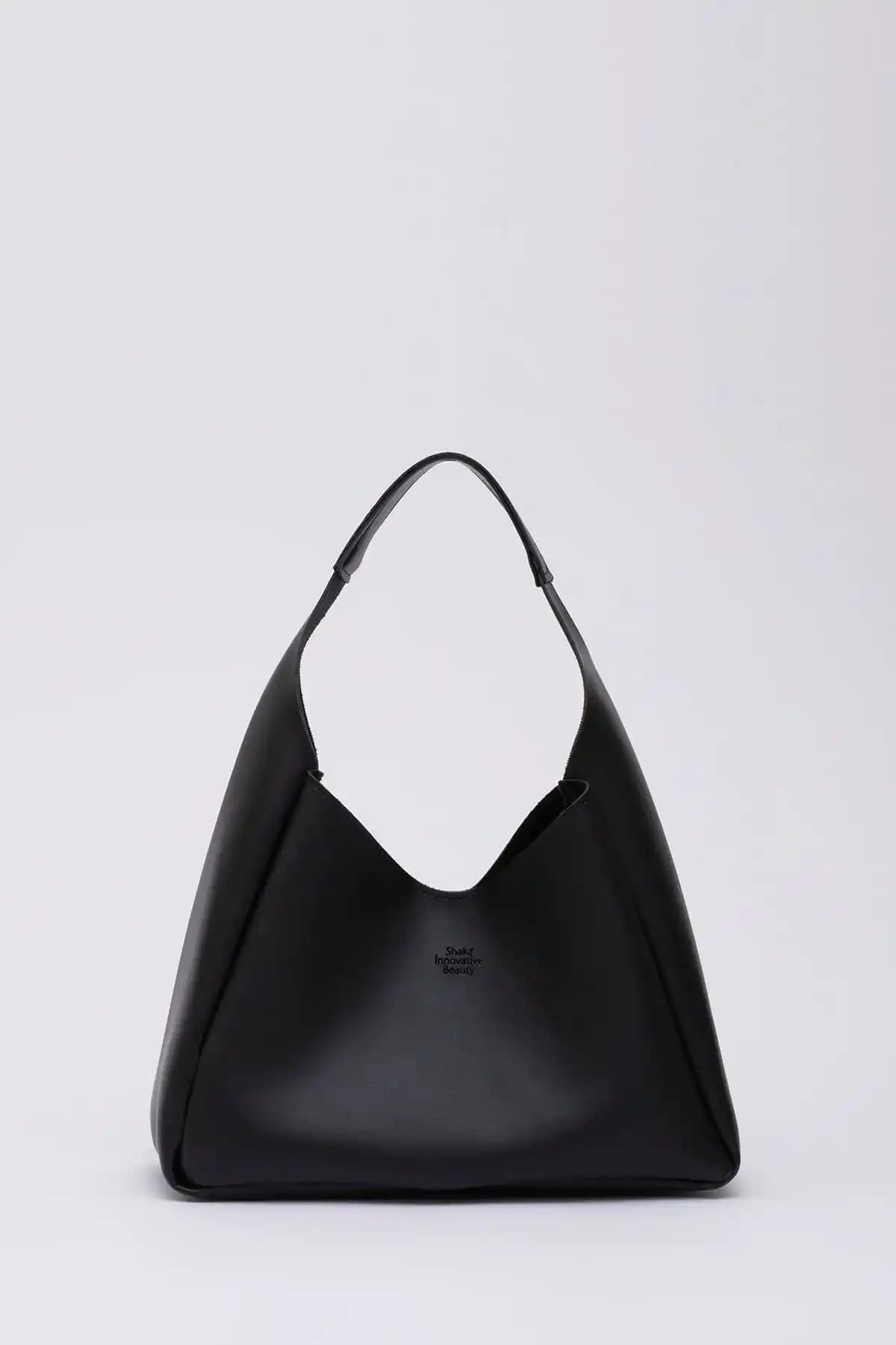 Shaka Siyah Çıtçıt Kapamalı Suni Deri Makyaj Çantası Günlük ve Şık Kullanım İçin