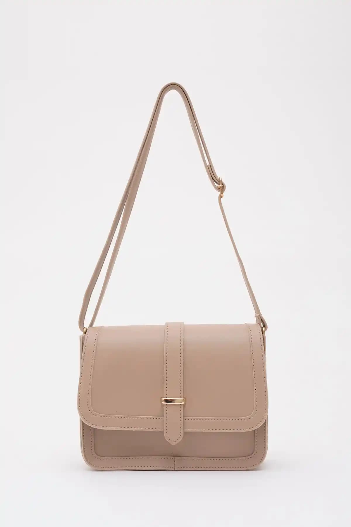 Shaka Vizon Shk127 Suni Deri İç Fermuar Çıtçıt Kapamalı El ve Omuz Çantası