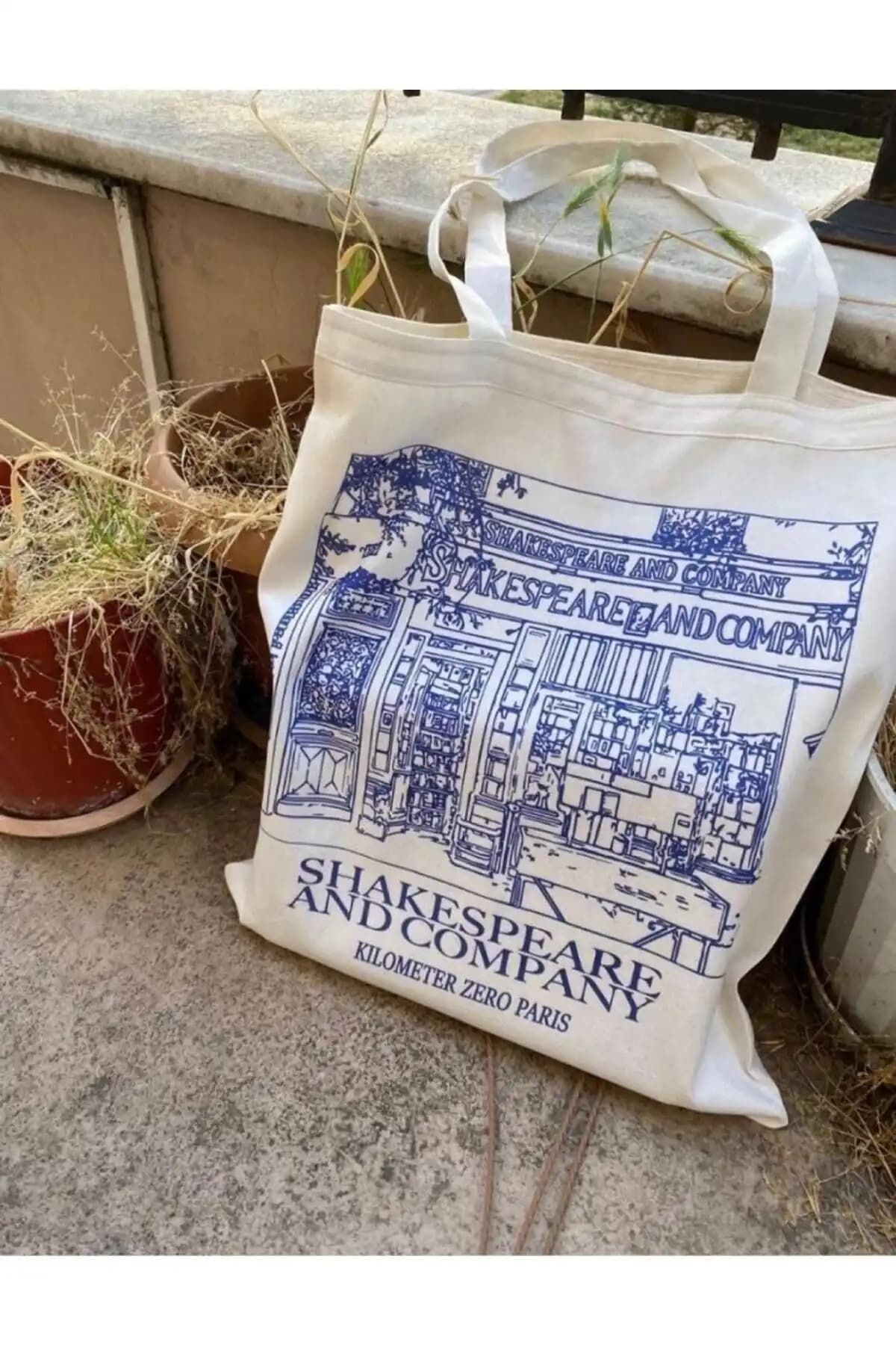 Shakespeare ve Company Baskılı Bez Çanta Günlük Kullanım İçin Şık ve Fonksiyonel Tasarım