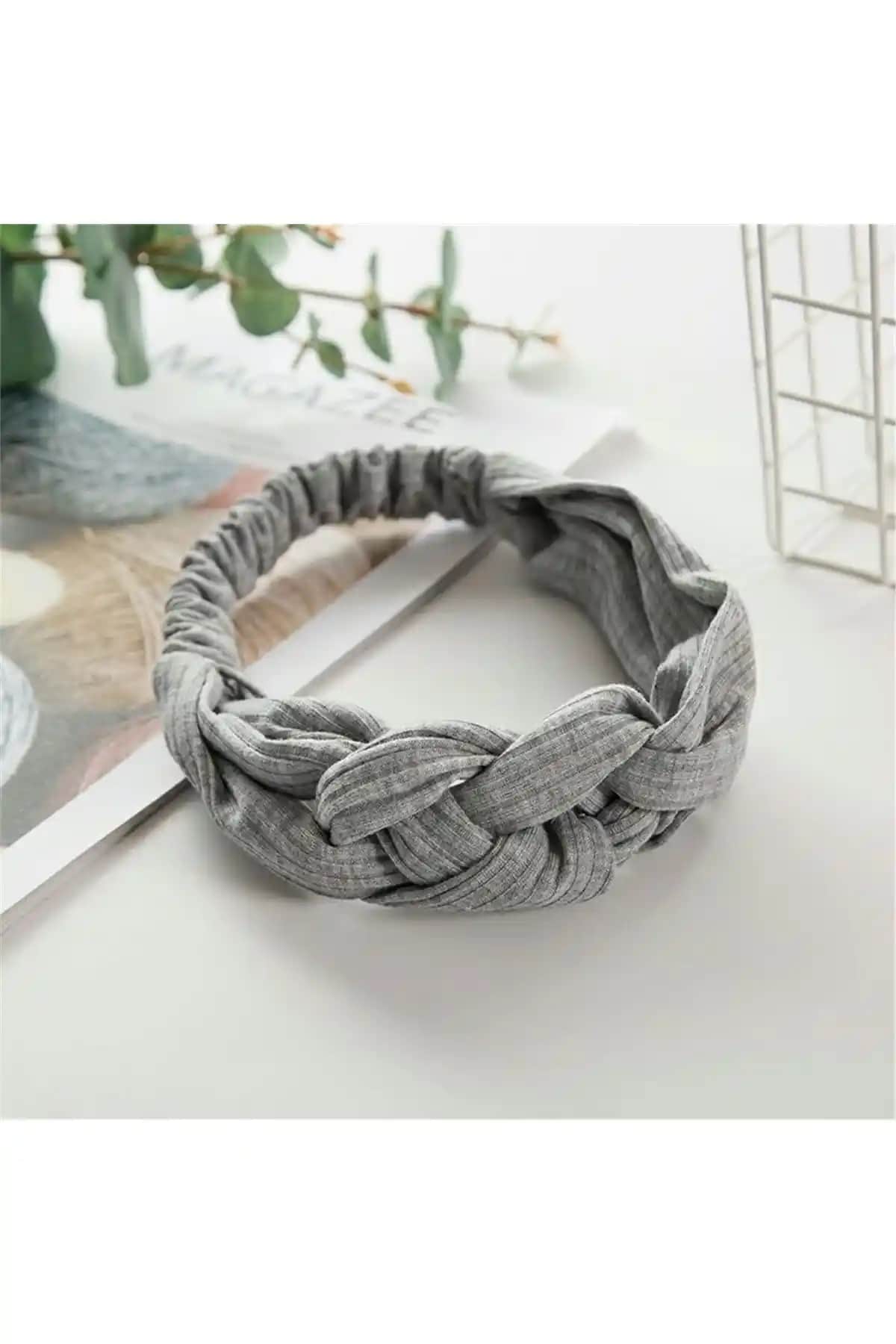 So Much Accessories Gri Örgü Kumaş Saç Bandı Şık ve Rahat Kullanım için Ideal Tercih