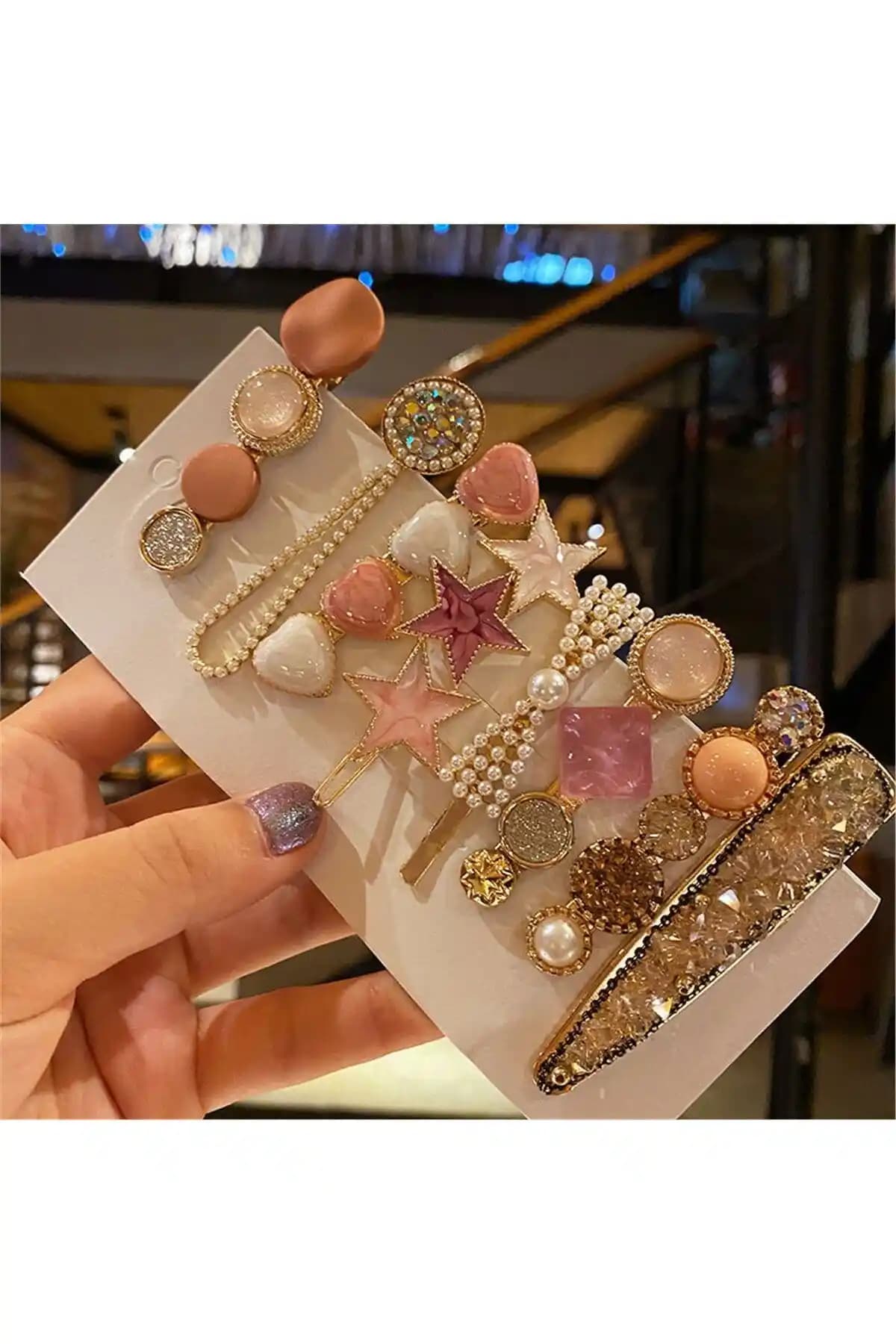 So Much Accessories Kadın Saç Aksesuarları Seti 8'li Pembe Deri Tasarım