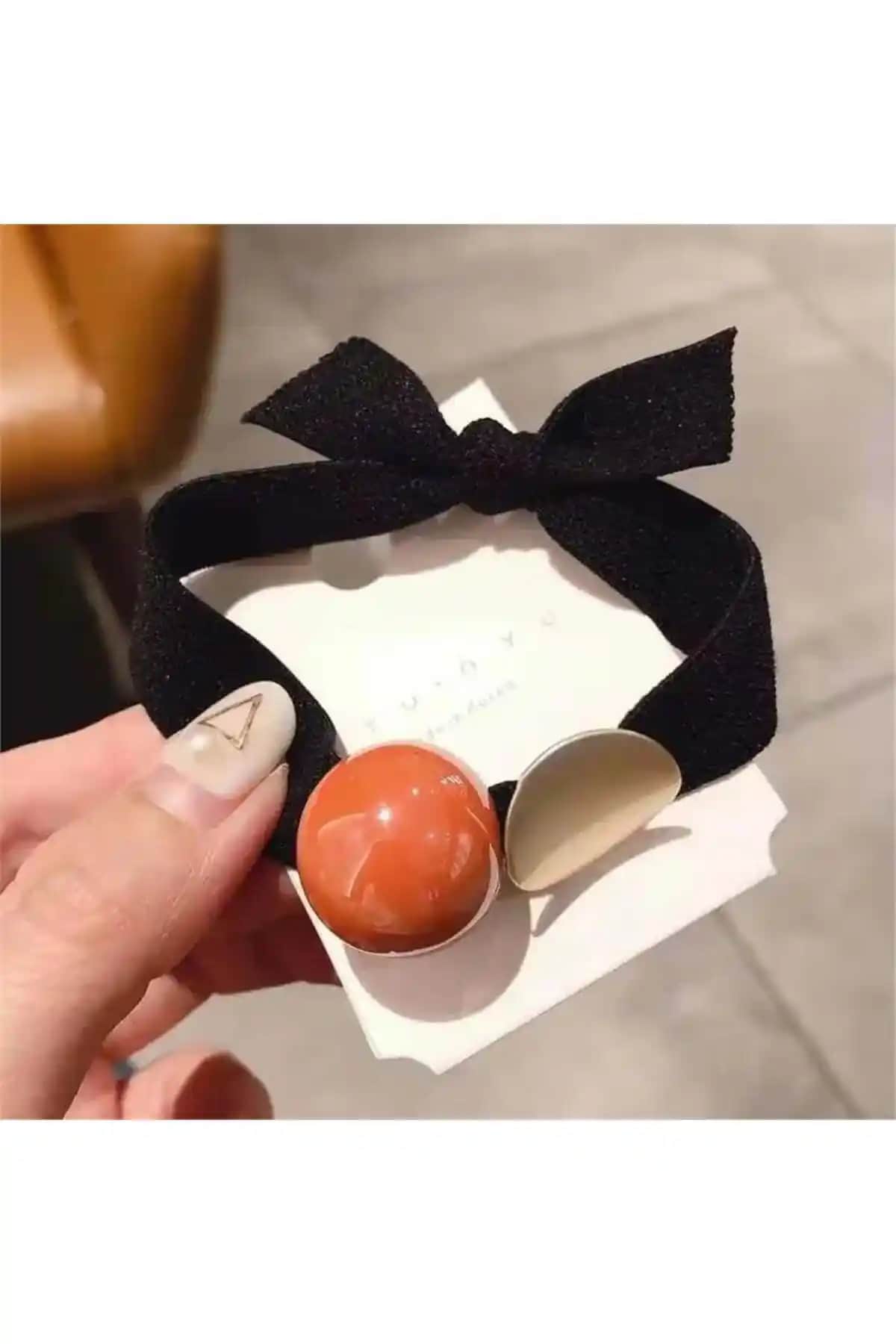 So Much Accessories Siyah Lastik Toka ve Bileklik Modaya Uygun Şık Aksesuar Seti