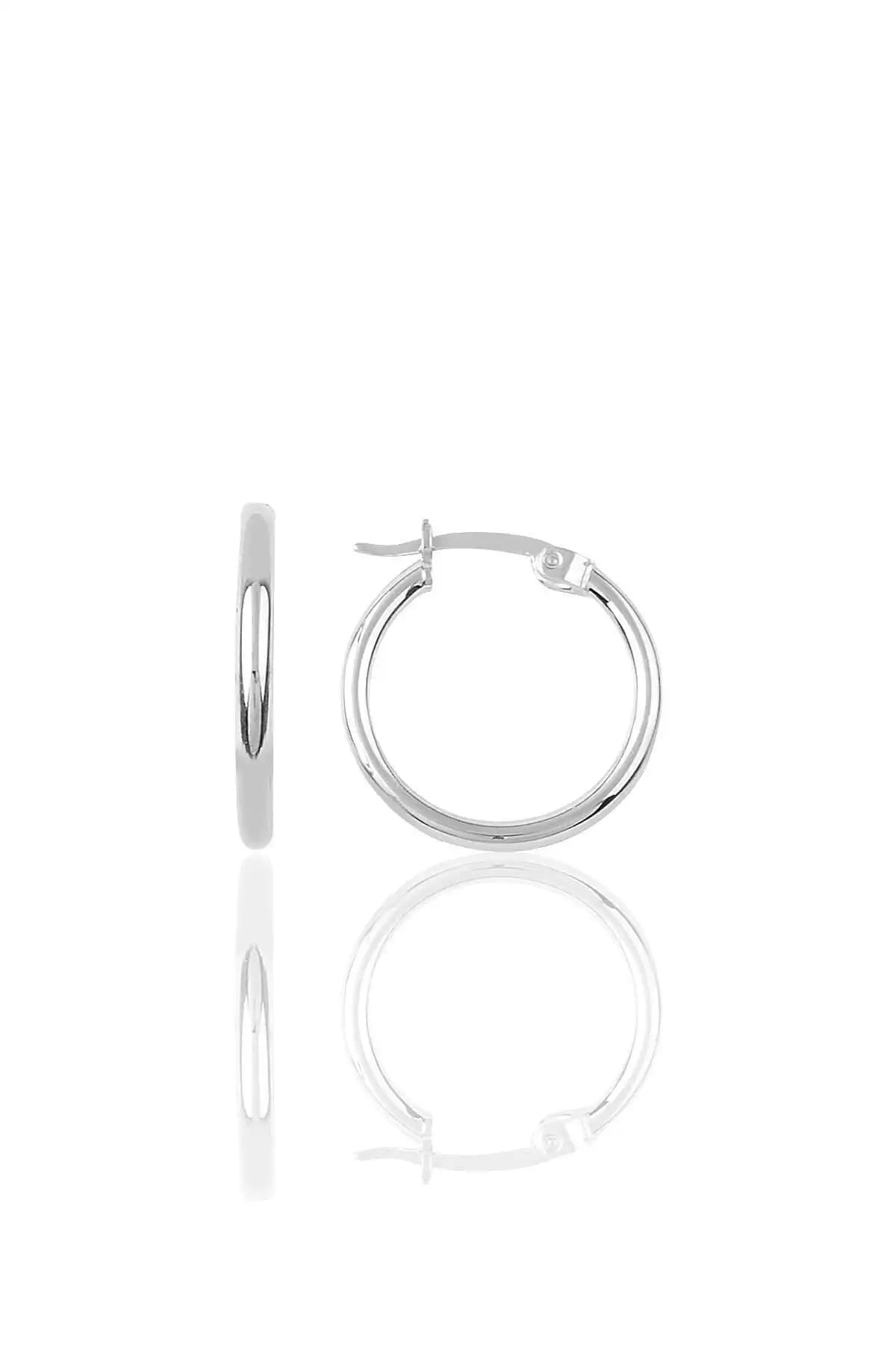 Söğütlü Silver 19 mm Şarnel Halka Gümüş Küpe Kaliteli ve Şık Tasarım