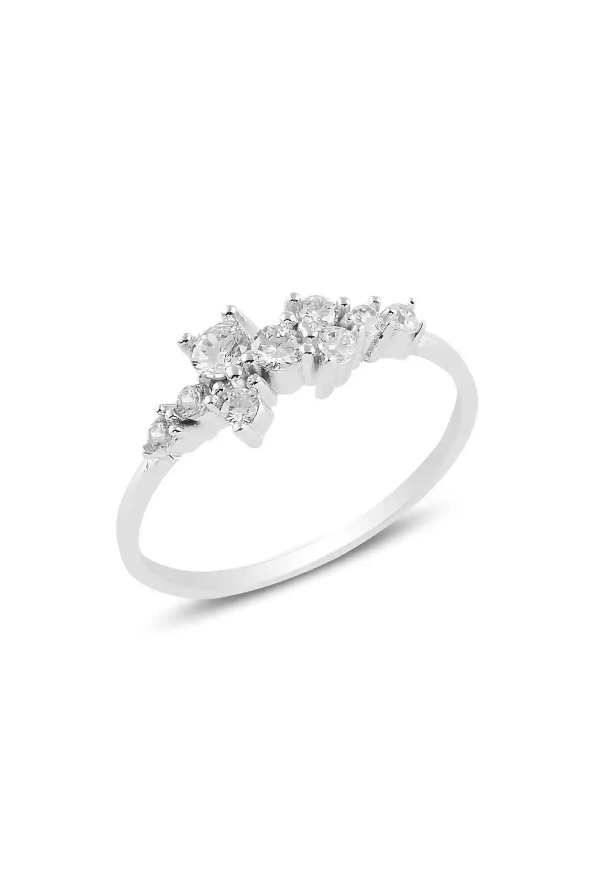 Söğütlü Silver Gümüş Rodyum Kaplamalı Zirkon Taşlı Kadın Yüzüğü