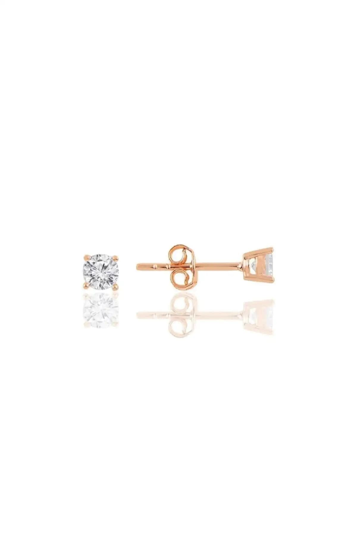 Söğütlü Silver Gümüş Rodyumlu ve Rose Altın Mini Tek Taş Küpe Karşılaştırması 2