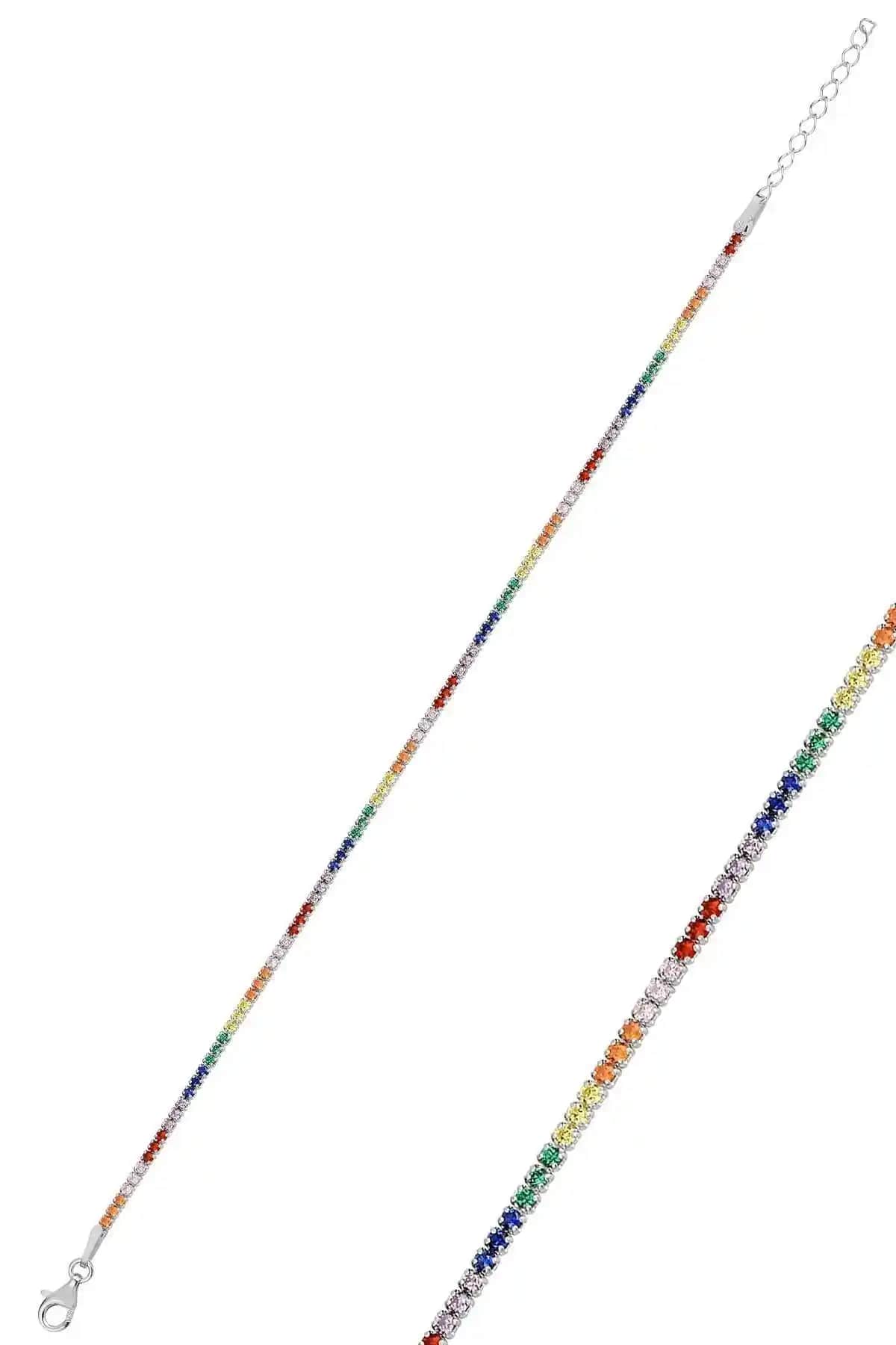 Söğütlü Silver Renkli Zirkon Taşlı Su Yolu Bileklik Modern ve Zarif Tasarım