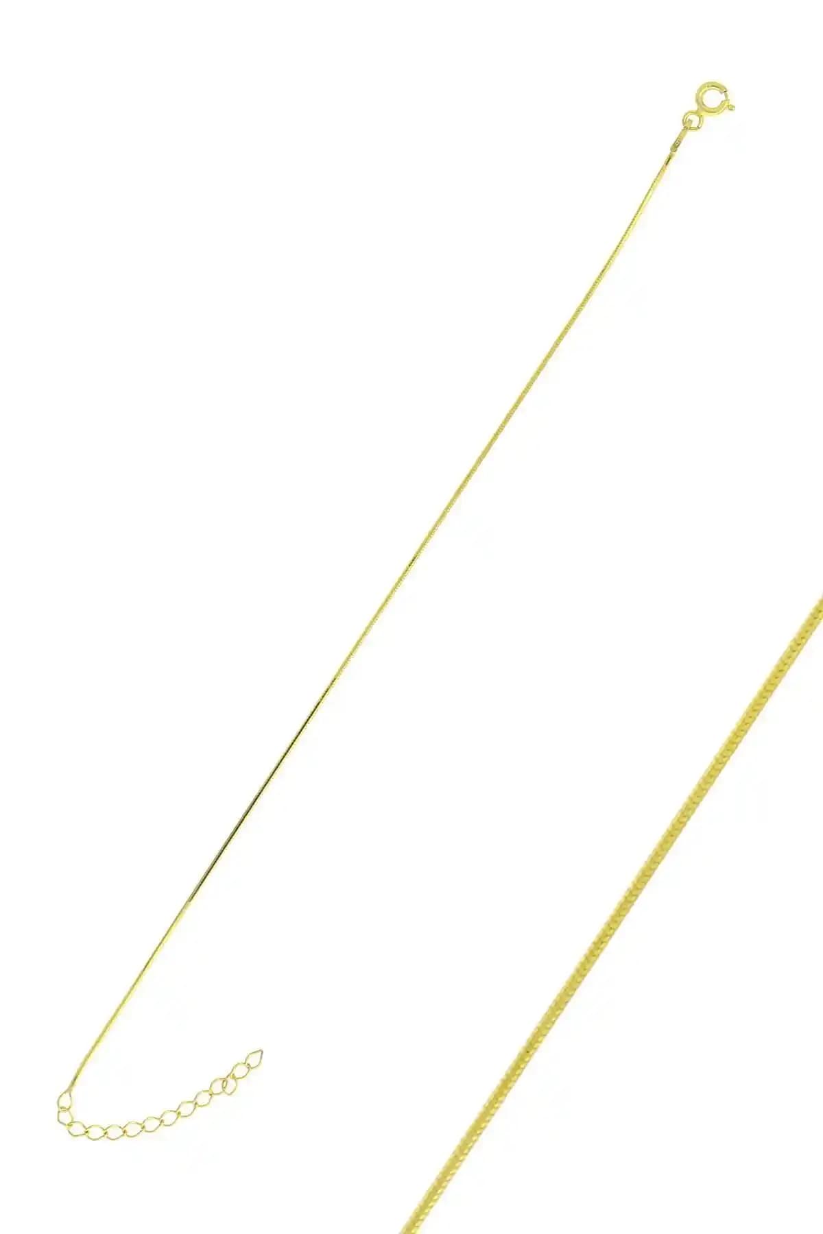 Söğütlü Silver Yılan Zincir Bileklik Gümüş ve Altın Yaldız Detaylı Modern Takı