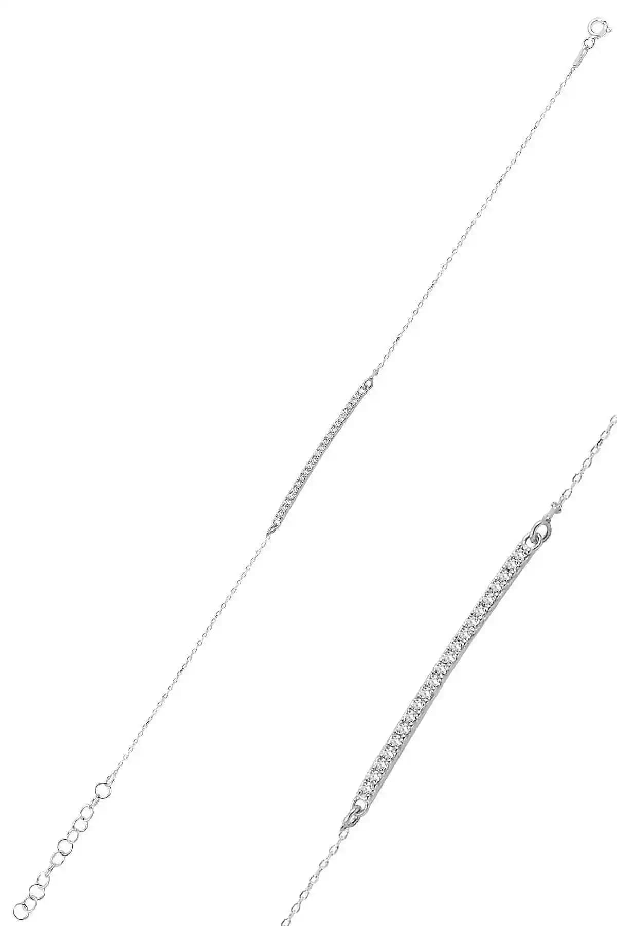Söğütlü Silver Zirkon Taşlı Rodyum Kaplama Gümüş Bileklik Modern ve Zarif Tasarım