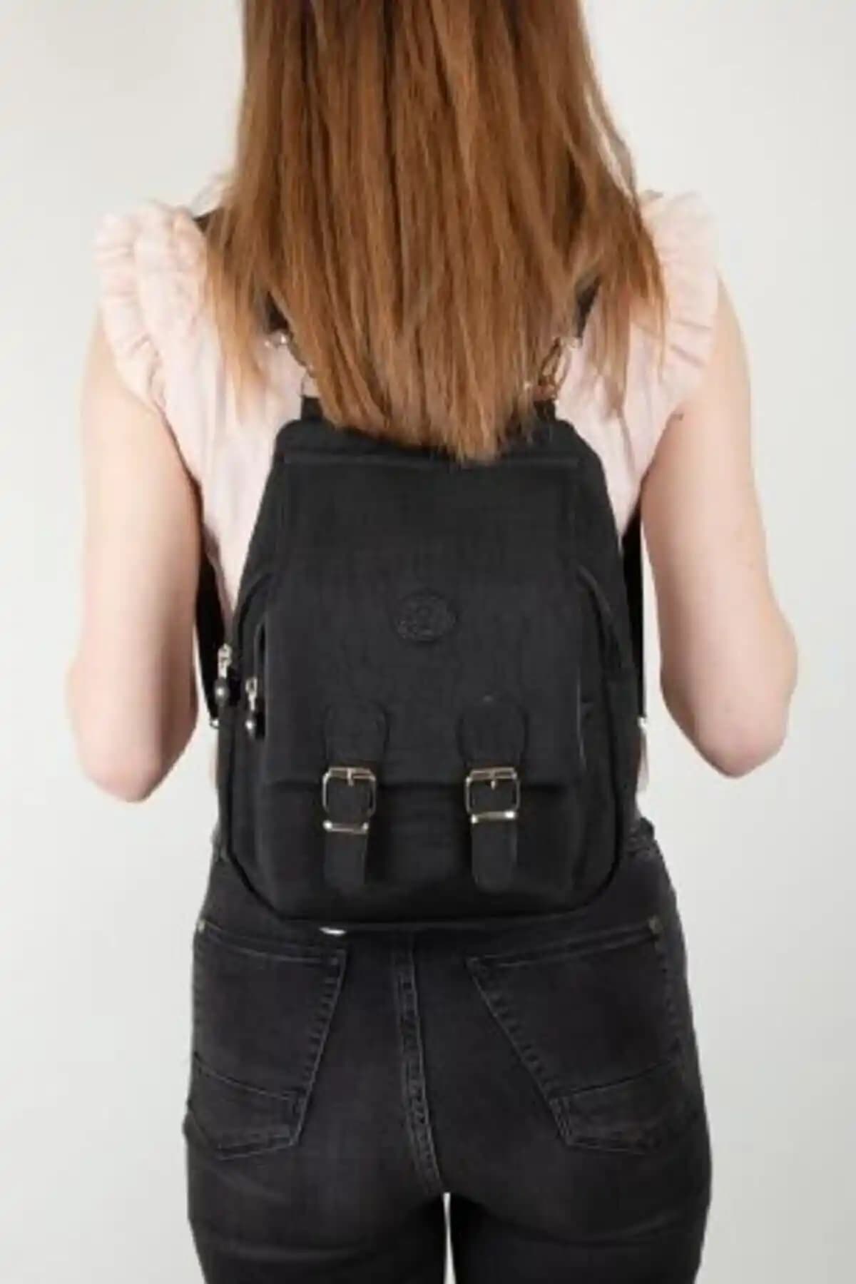 Star Polo Kadın Krinkıl Kumaş Okul ve Günlük Kullanım Sırt Çantası