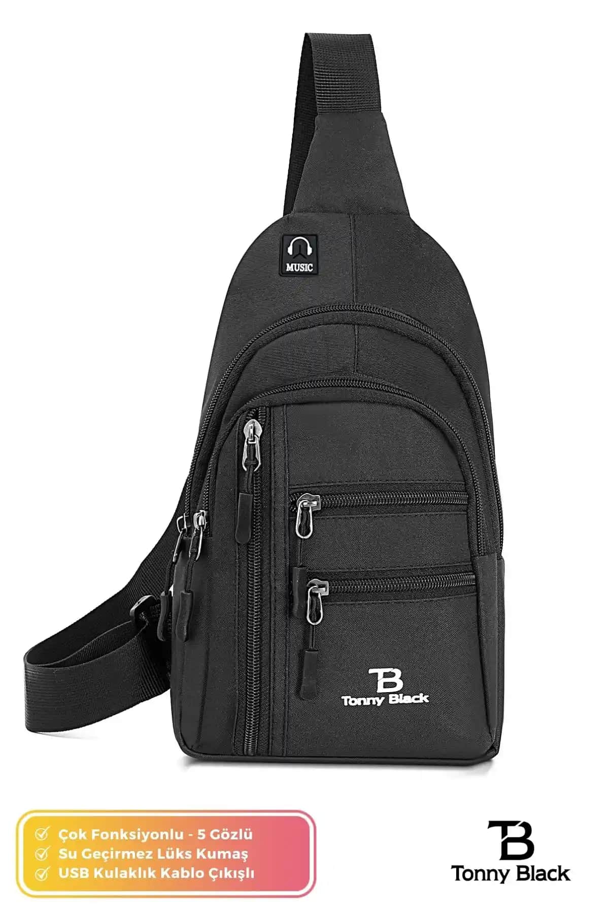 Tonny Black Çok Fonksiyonlu Kulaklık ve Günlük Çanta: Şık ve Dayanıklı Tasarım