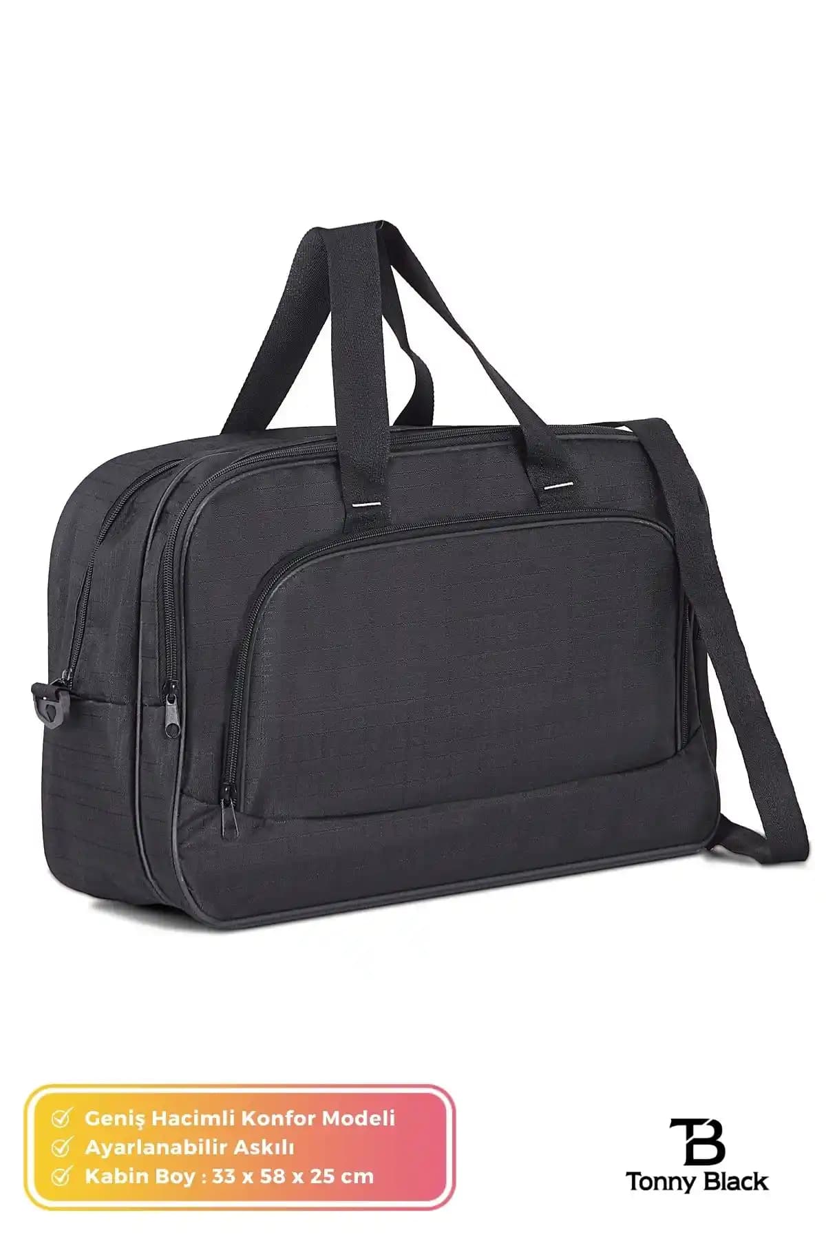Tonny Black Çok Gözlü Unisex Seyahat Çantası Şıklık ve Fonksiyonellik Bir Arada