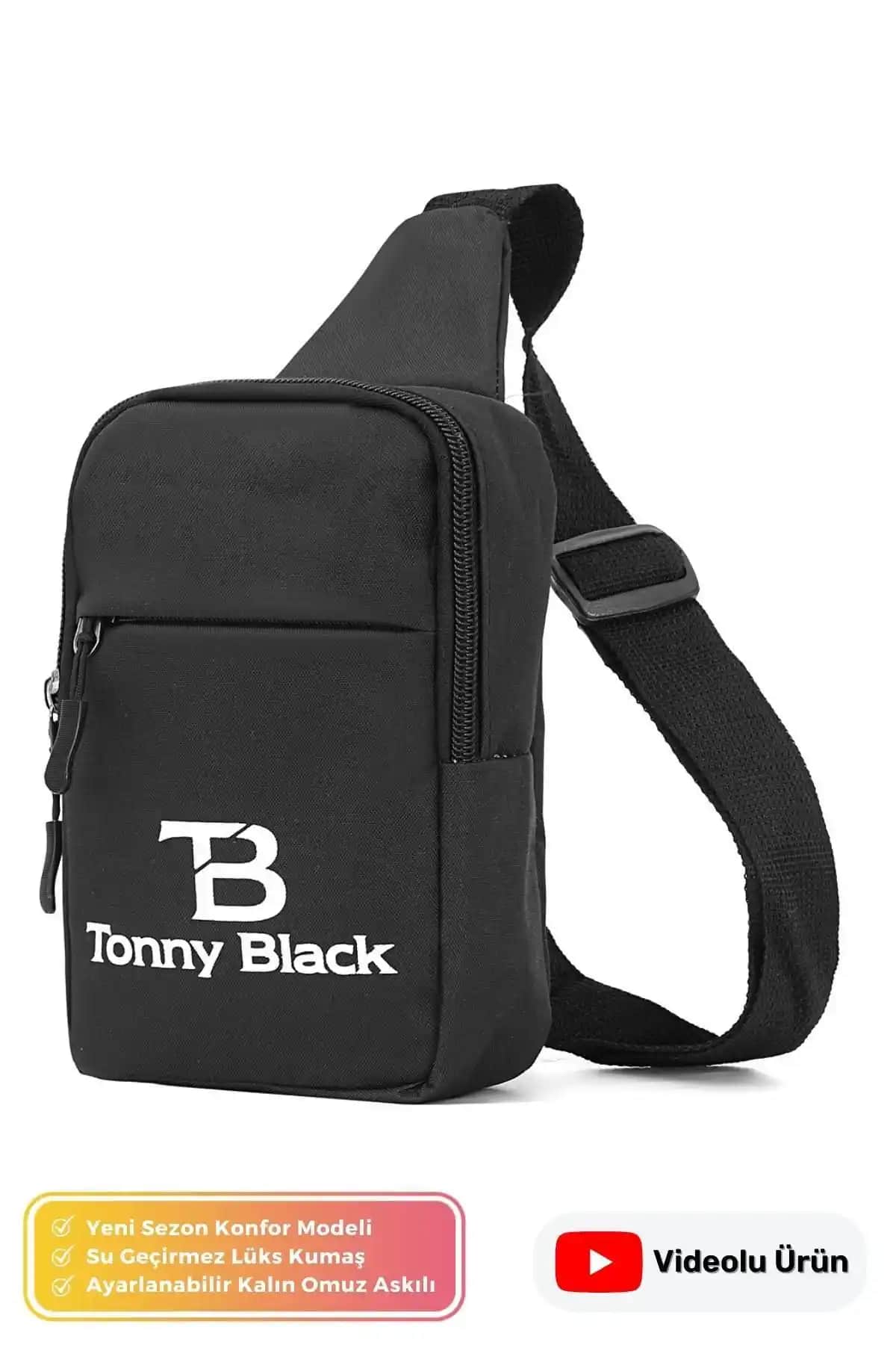 Tonny Black Unisex Su Geçirmez Günlük Spor Çantası - Şık ve Dayanıklı Tasarım