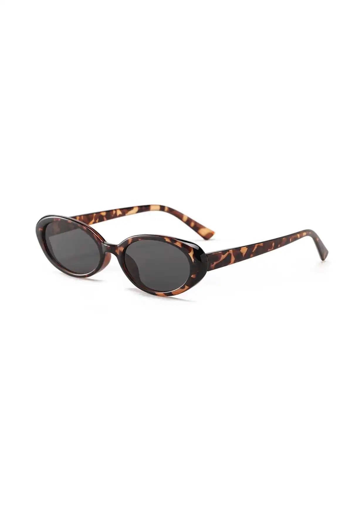 Toz Vintage Slim Retro Güneş Gözlüğü Kahverengi Leopar Desenli Modern Tasarım