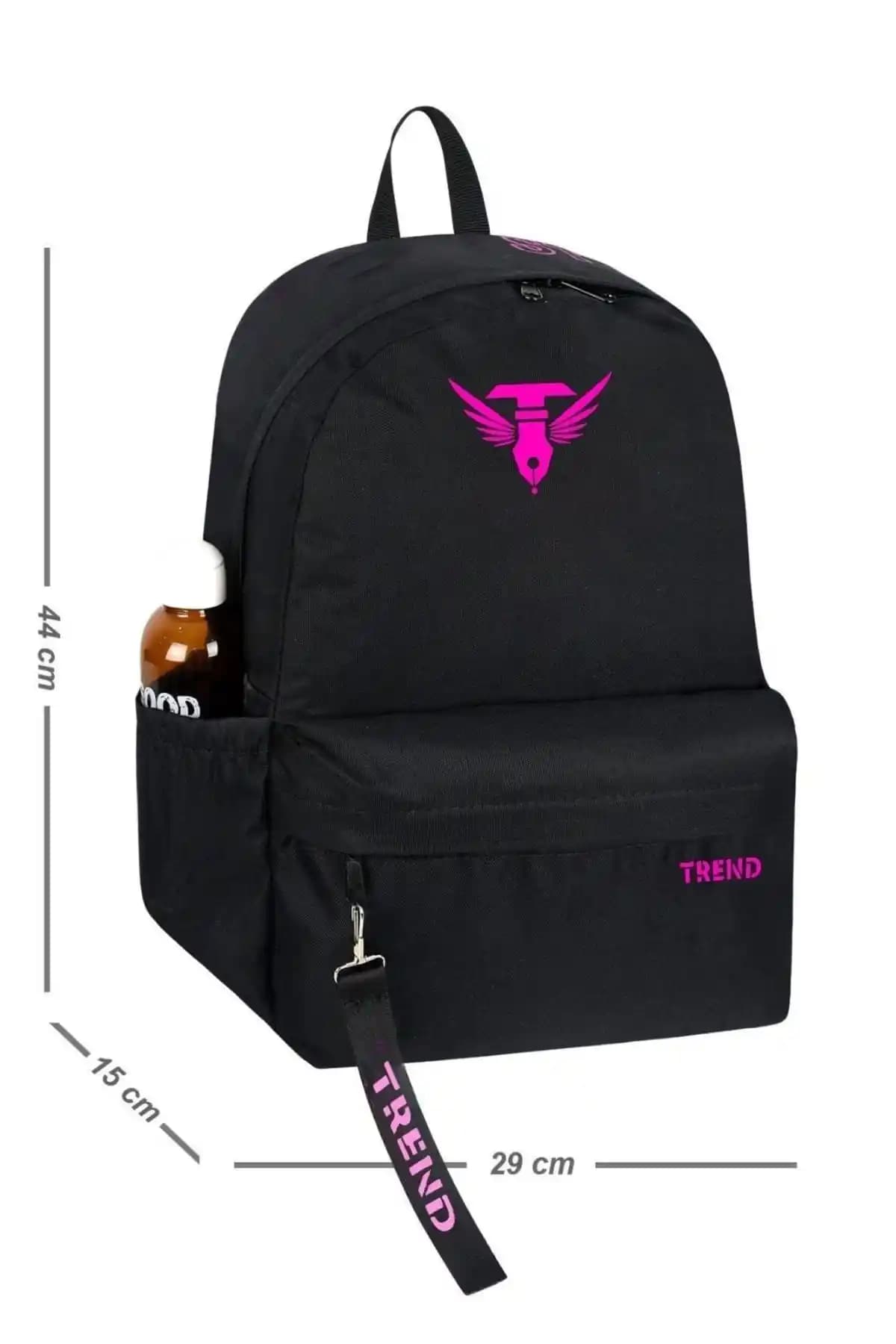 TREND Siyah Pembe Sırt Çantası 1901 Günlük Kullanım İçin Modern ve İşlevsel Tasarım