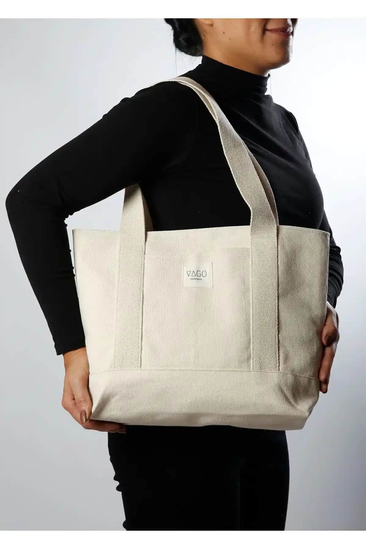 VAGO COLLECTION Eko Kanvas Crossbody Tote Çanta Günlük Şıklık ve Sürdürülebilirlik İçin Uygun