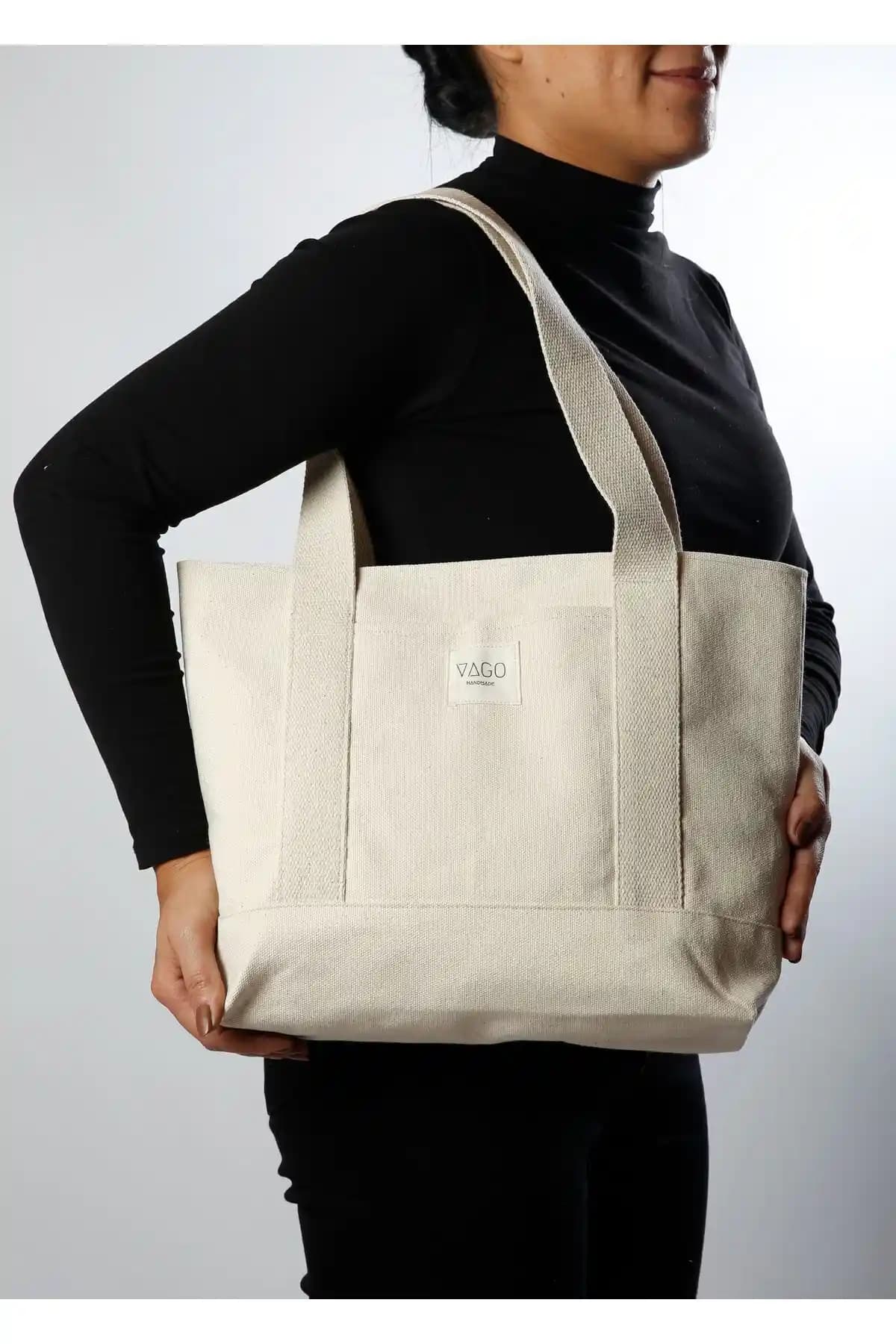 VAGO COLLECTION Eko Kanvas Crossbody Tote Çanta Günlük Şıklık ve Sürdürülebilirlik İçin Uygun