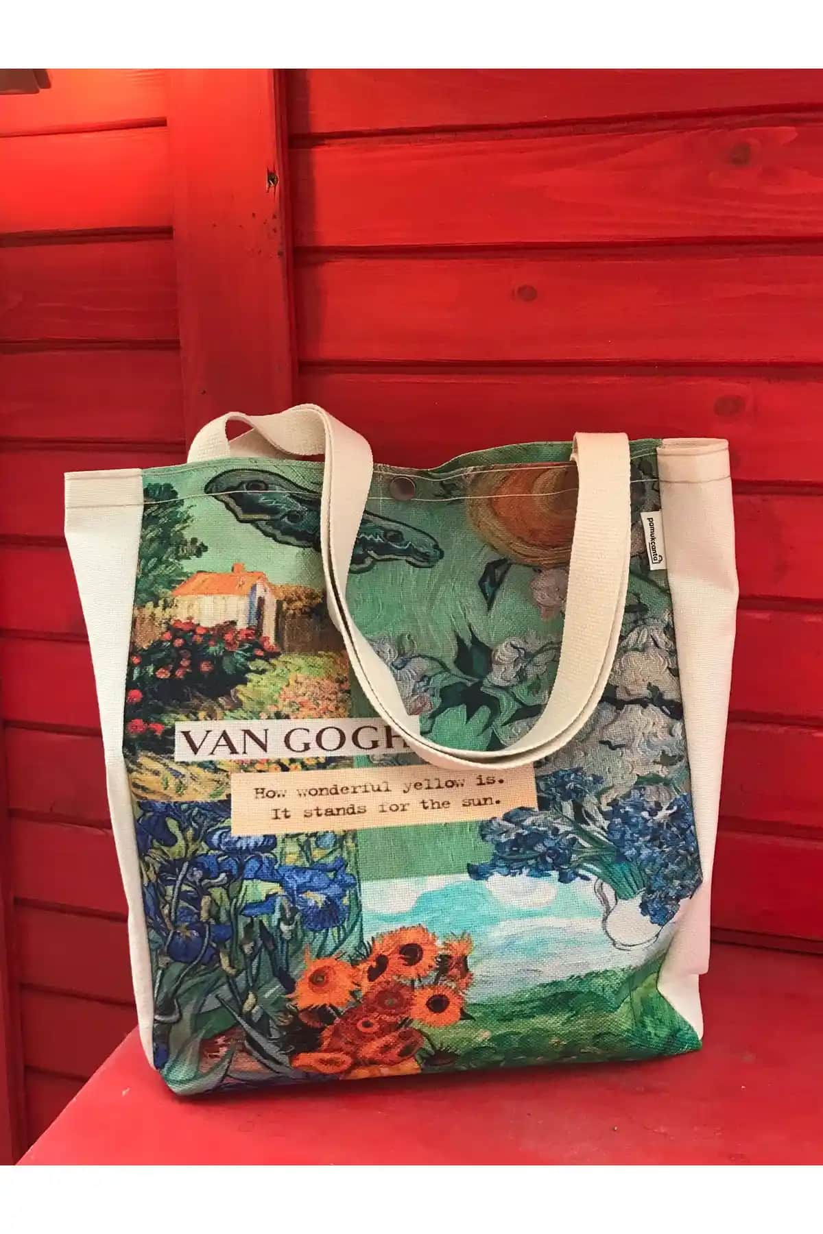 Van Gogh Temalı Pamuk Kanvas Çanta: Estetik ve Dayanıklı Günlük Kullanım Çantası