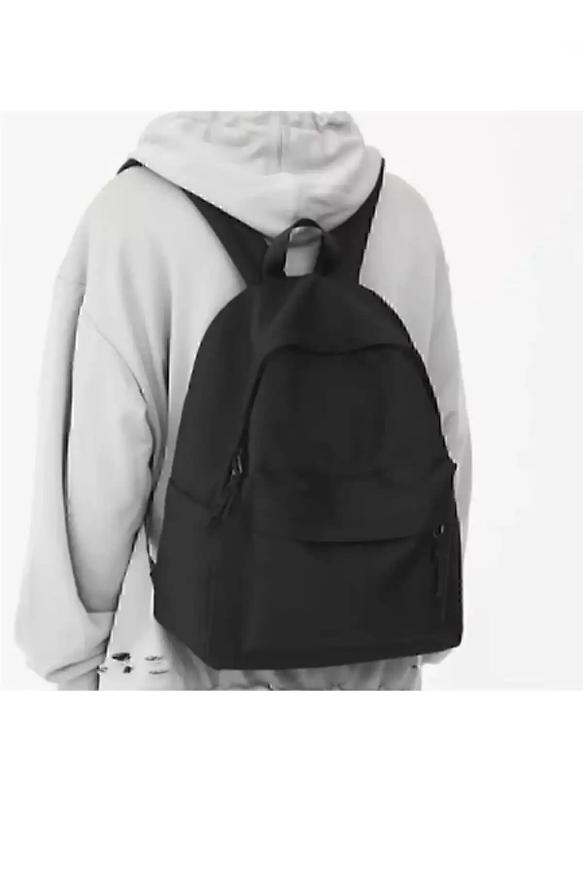 VİABAG Siyah Unisex Günlük ve Seyahat İçin Düz Tasarımlı Sırt Çantası