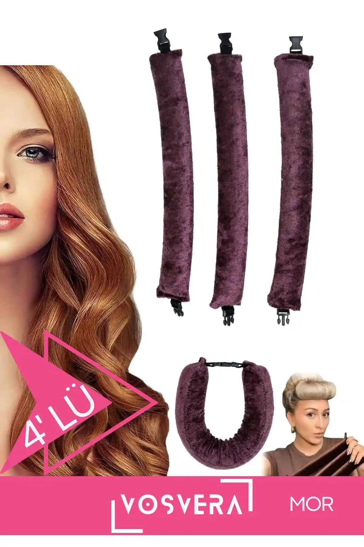 Vosvera Kadife Saç Bigudi Seti Doğal ve Sağlıklı Bukleler İçin Uygun Çözüm