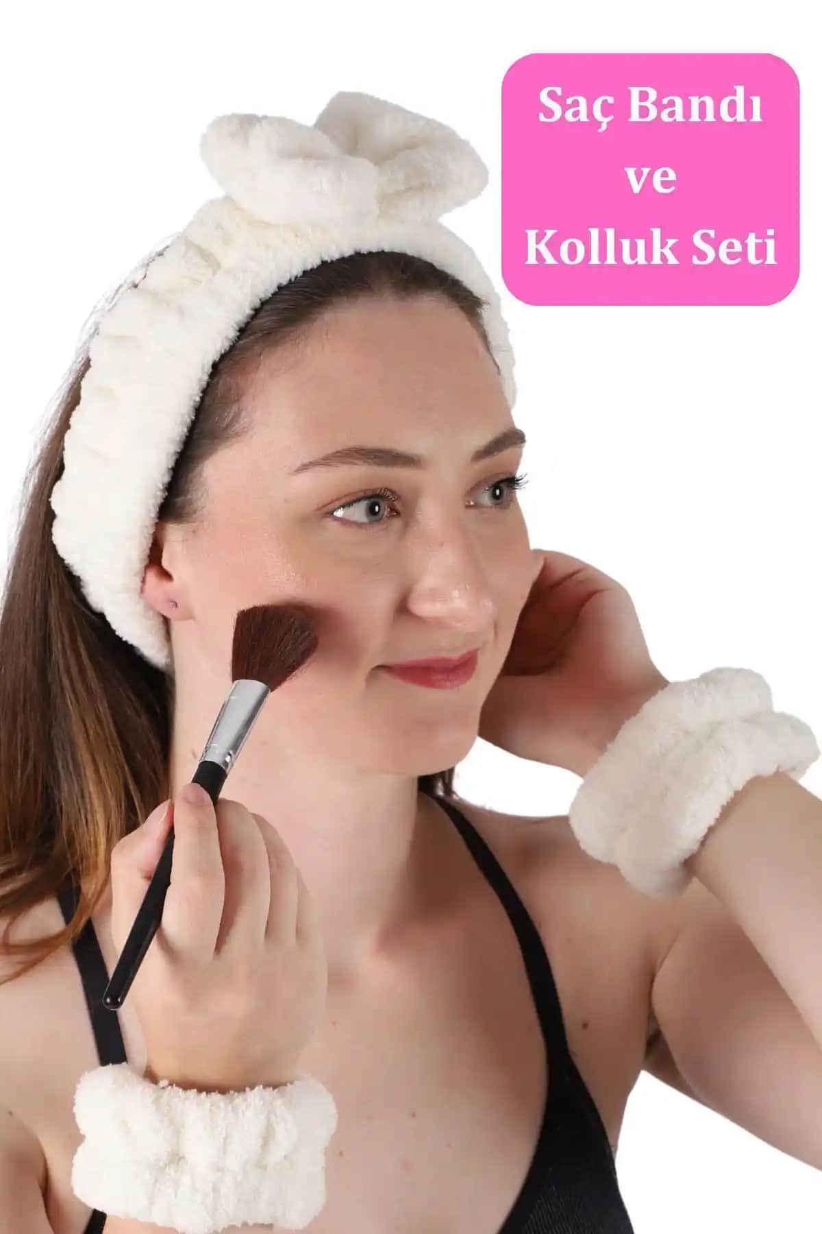 Vosvera Soft Saç Bandı ve Bileklik Makyaj Uygulama Seti Günlük Kullanım İçin Pratik ve Konforlu