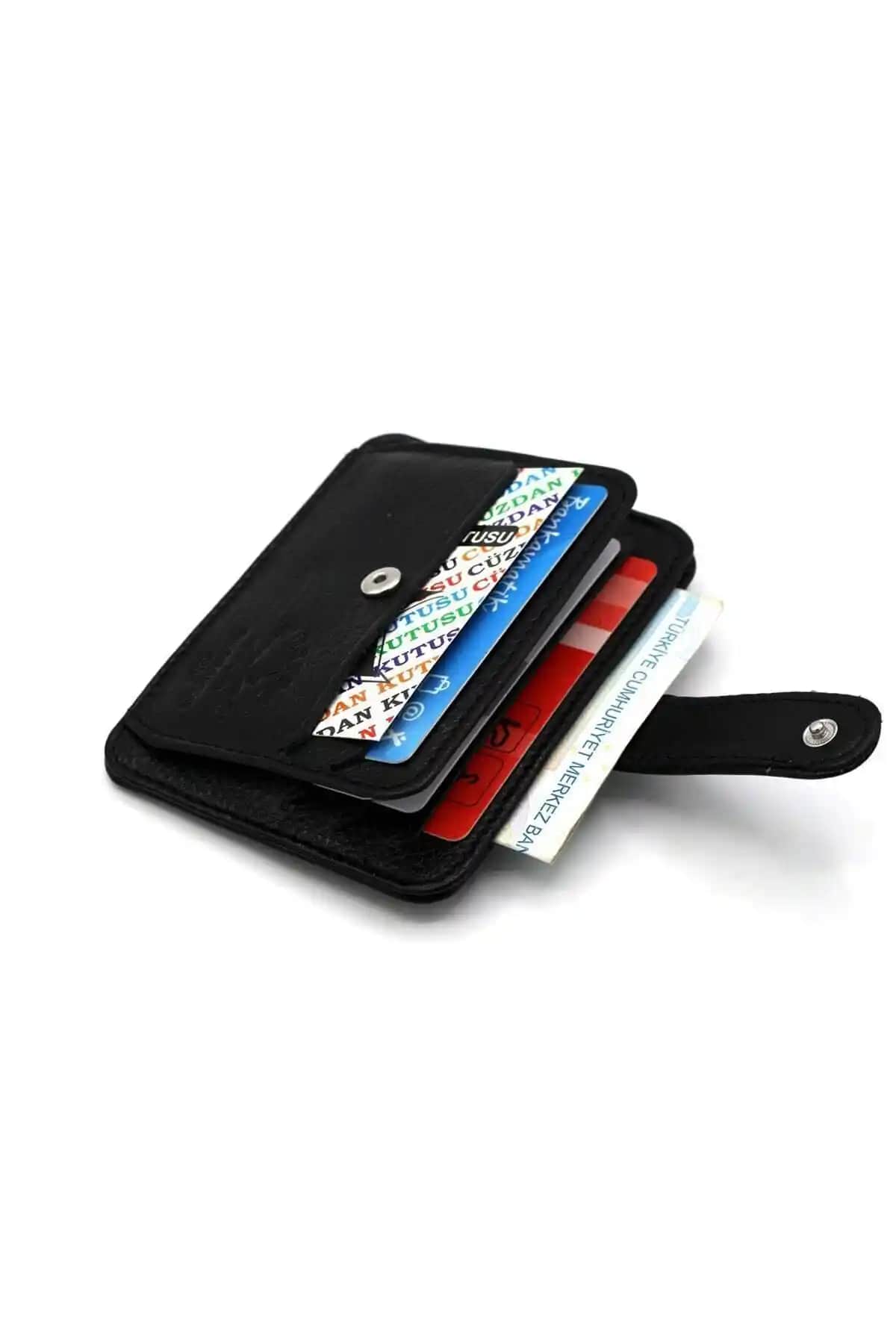 Westpolo Siyah Hakiki Deri Unisex Kartlık Şık ve Dayanıklı Tasarım