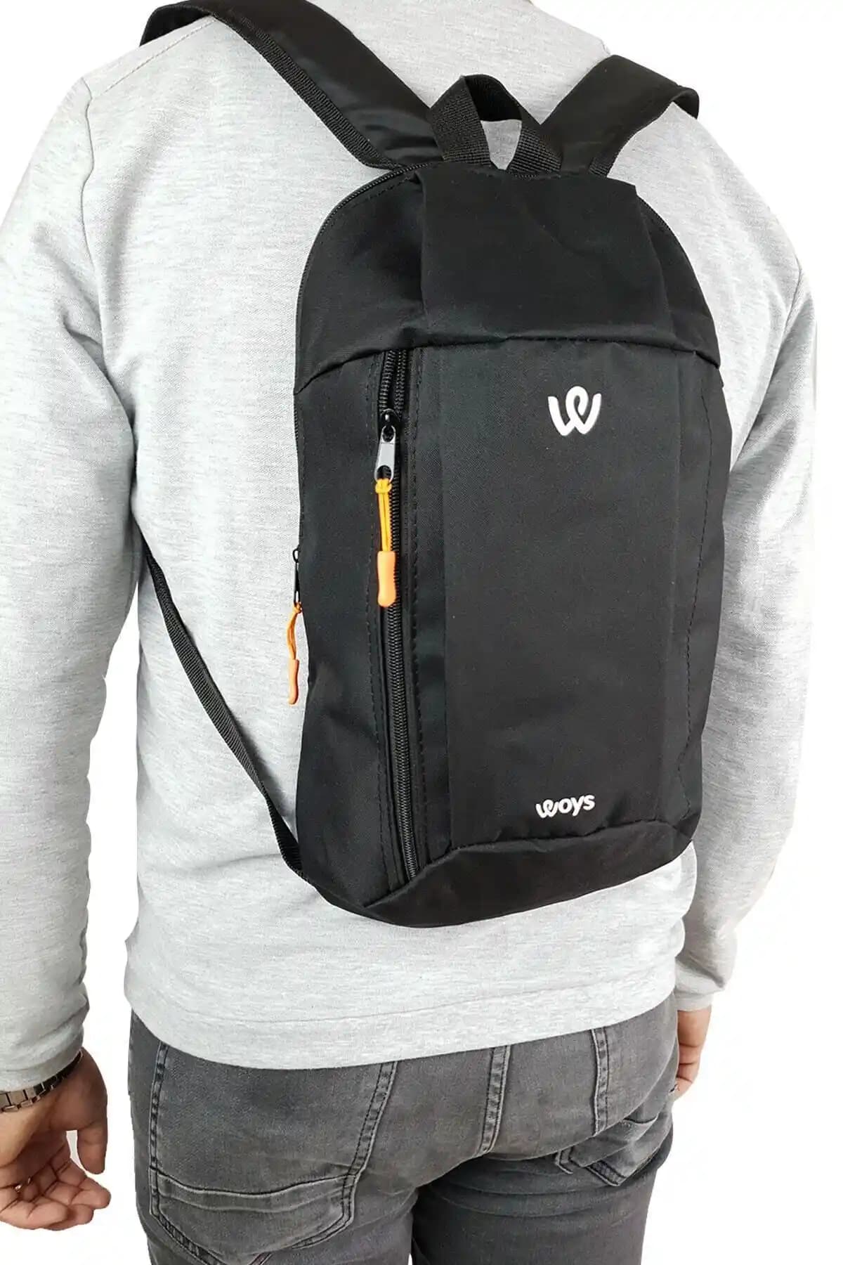 Woys Unisex Siyah Kamp Bisiklet Yürüyüş Mini Sırt Çantası Dayanıklı ve Şık Tasarım