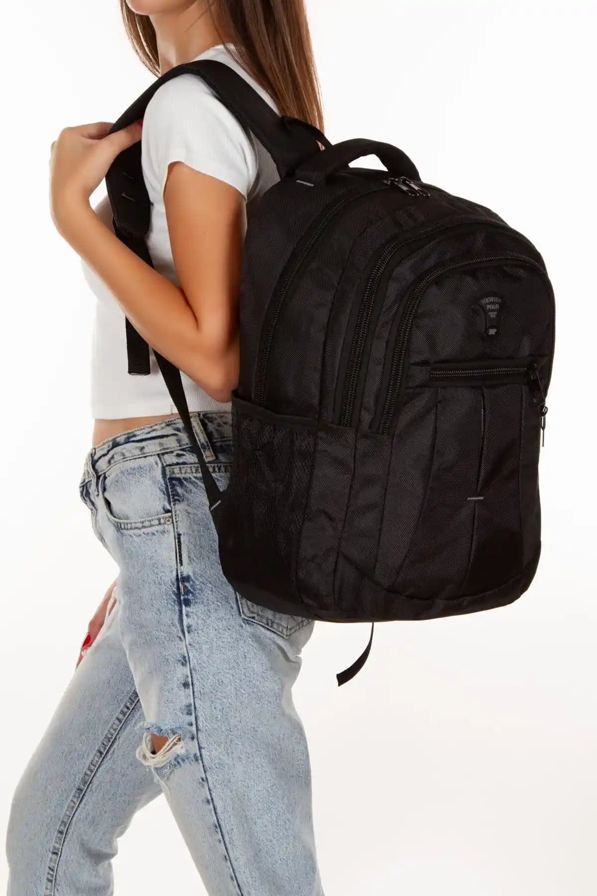 Yeni Nesil Siyah Uniseks Sırt Çantası Günlük ve Spor Kullanımına Uygun