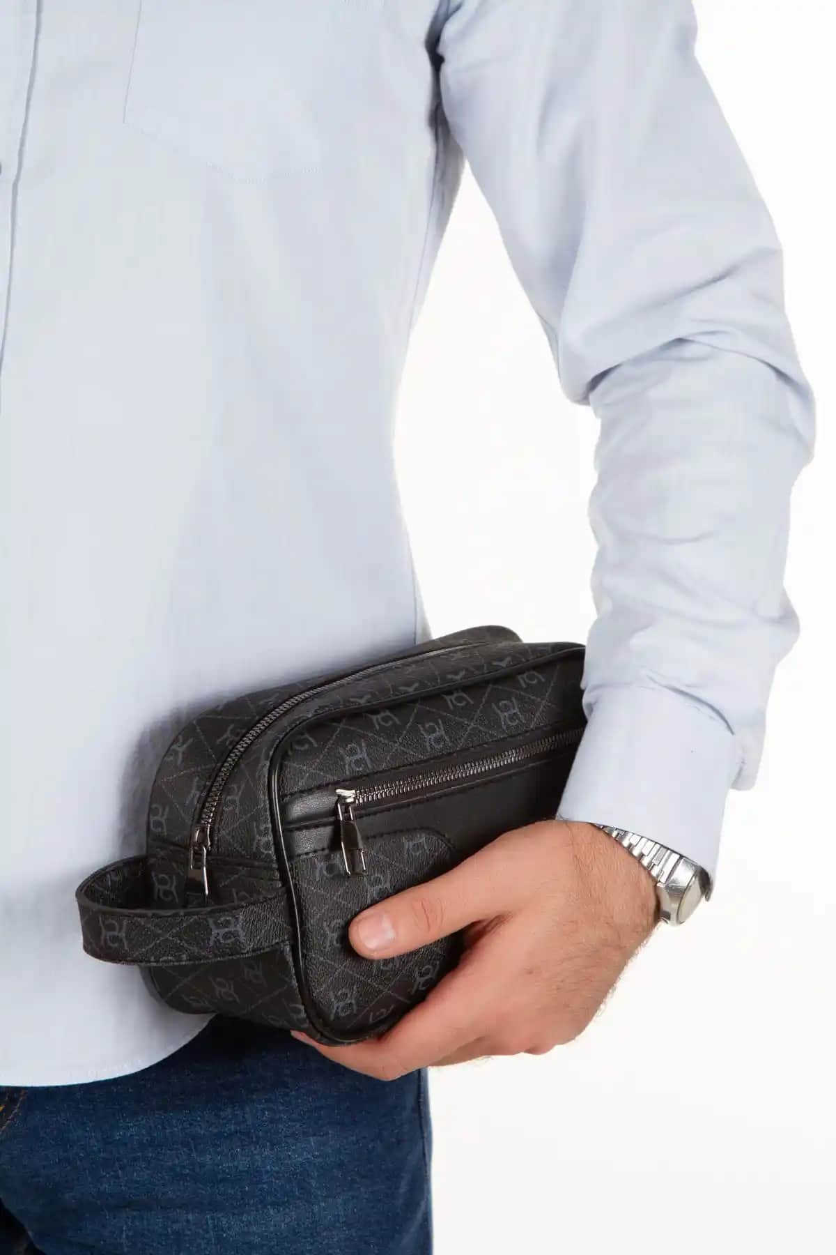 Yeni Nesil Siyah Vegan Deri Portföy-Clutch: Şıklık ve Fonksiyonellik Bir Arada