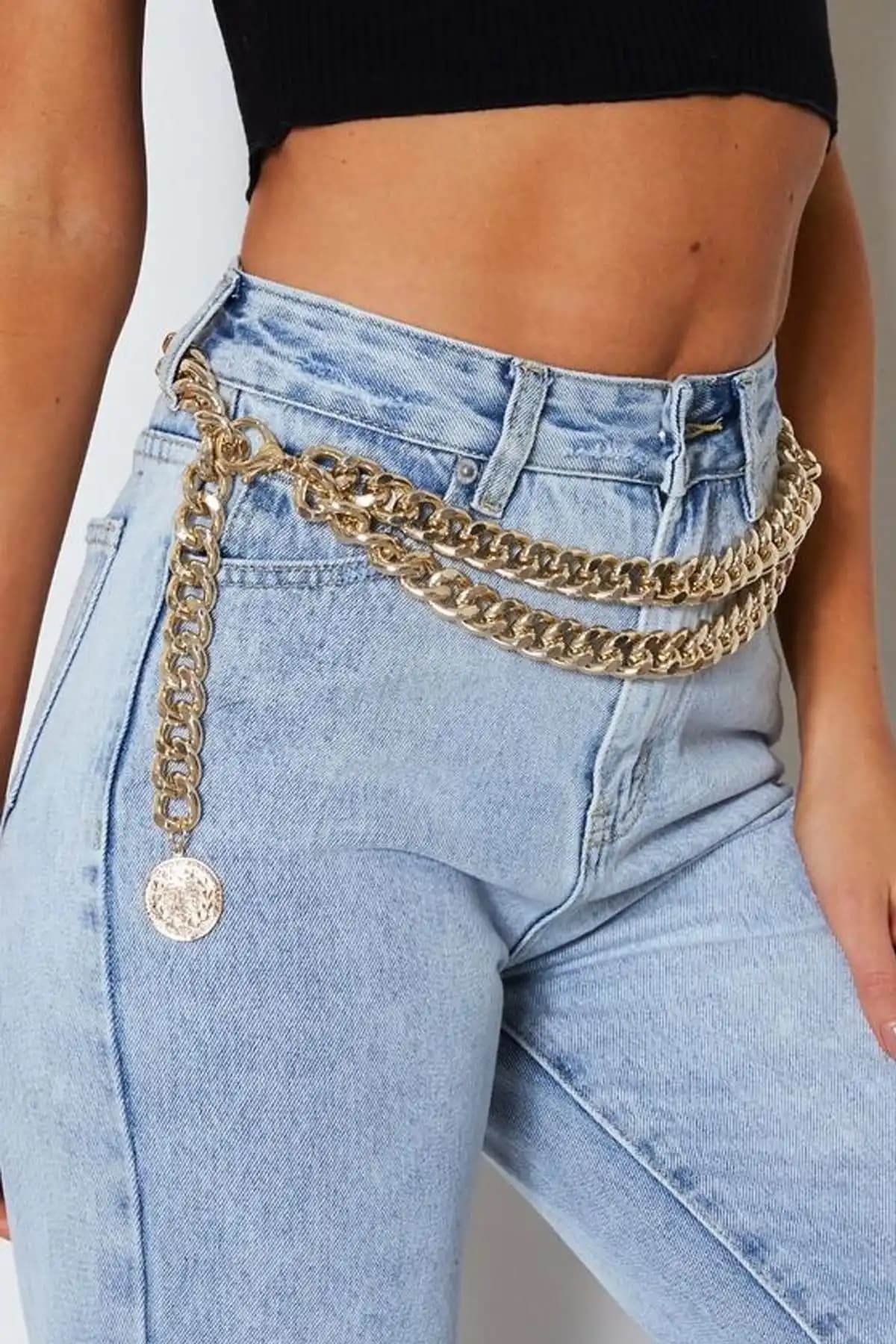 Yeni Obsessions Madalyon Sallantılı Metal Thora Zincir Kemer ile Şıklık ve Fonksiyonellik