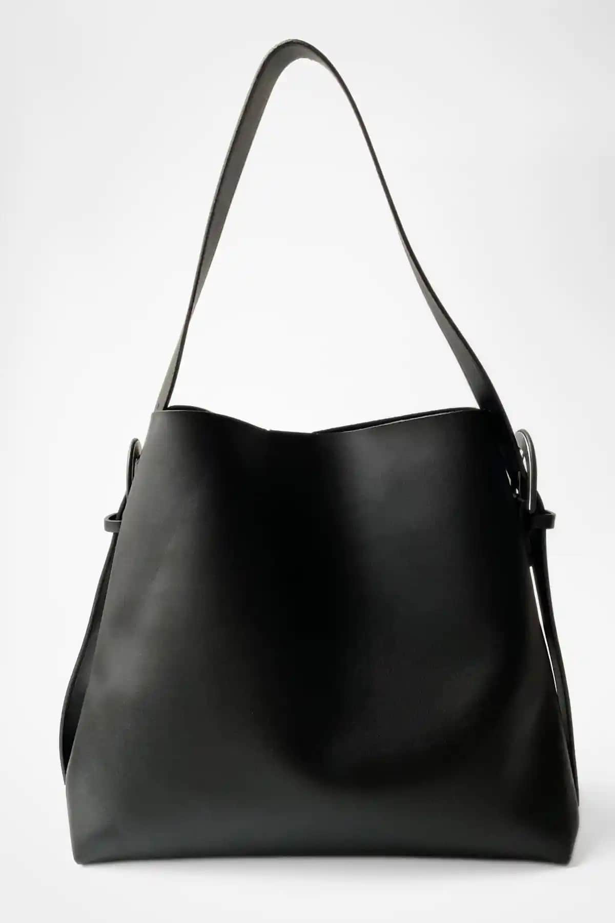 Yuka Atelier Nomu Toka Siyah Büyük Kadın Shopper Çanta Günlük Kullanım İçin Uygun