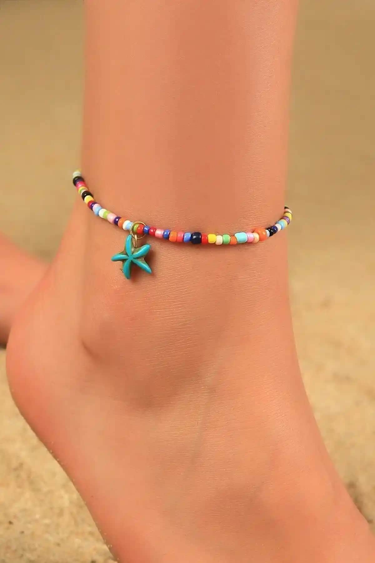 Zilli Miyuki Boncuk Deniz Yıldızlı Halhal Doğal Taş ve Enerjik Tasarım Detayları