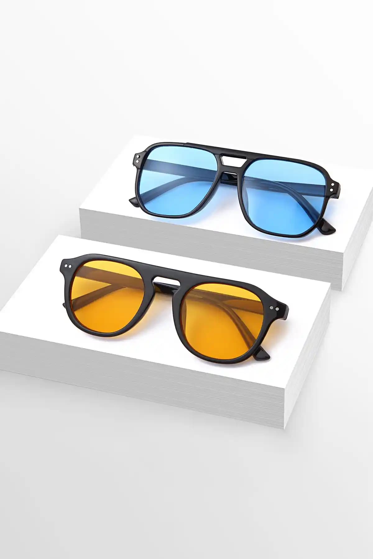 Zzla 2'li Unisex Oval Güneş Gözlüğü Modern ve Dayanıklı Tasarım Özellikleriyle