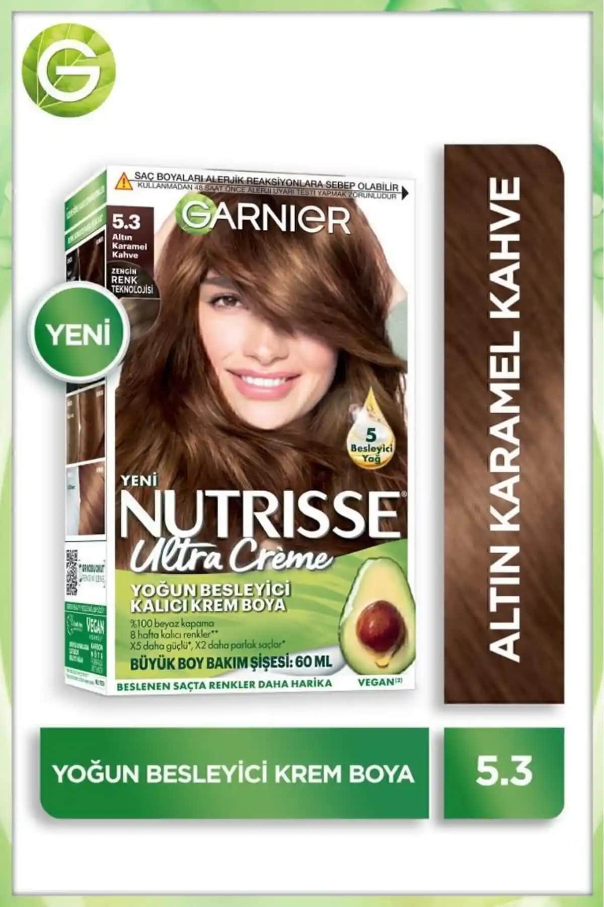 Garnier Nutrisse 5.3 ve 6.3 Altın Karamel Kahve ile Saç Renkleri Karşılaştırması