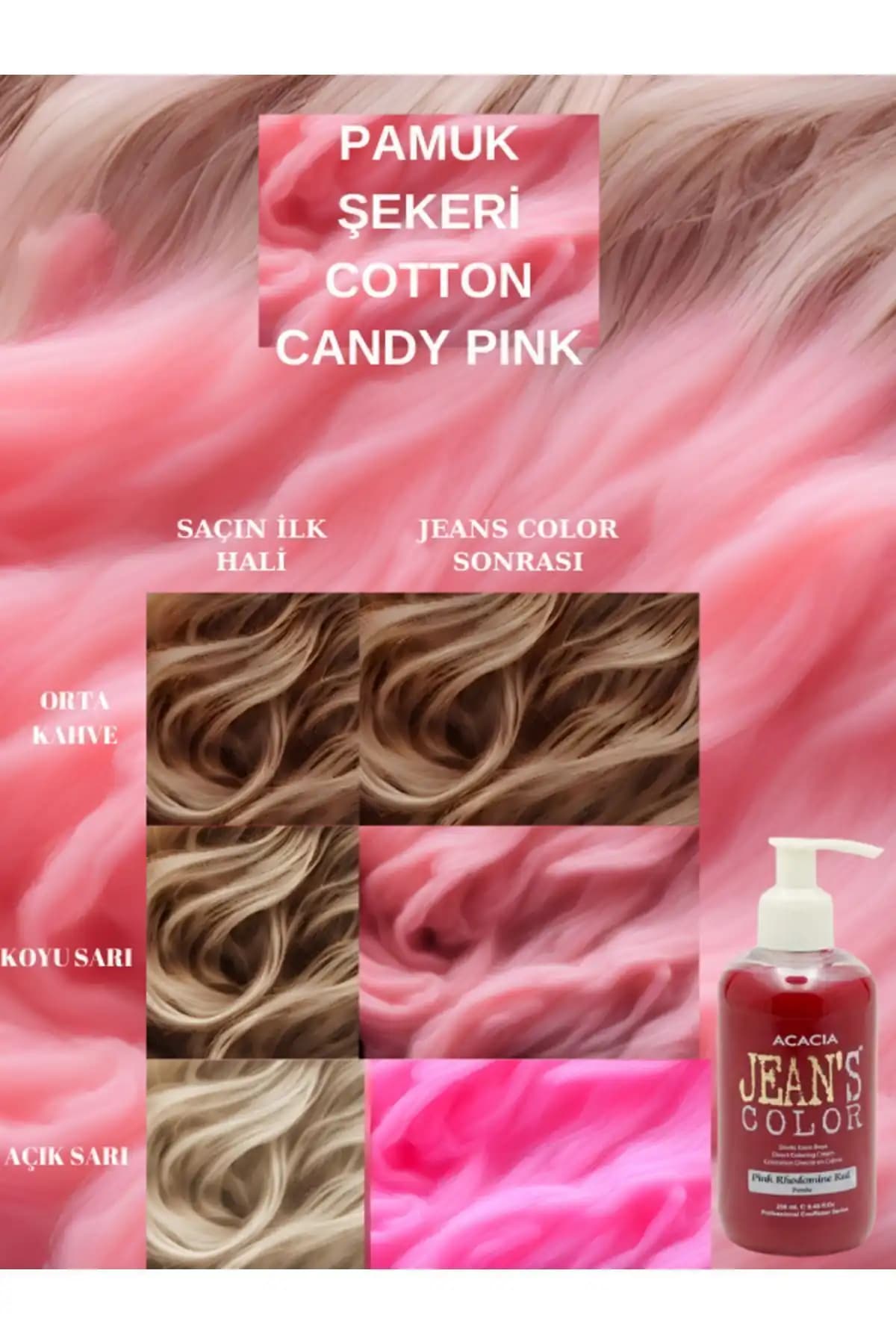 Jamaican Jeans ve Amonyaksız Pamuk Şekeri Pembe Saç Boyası Karşılaştırması 2