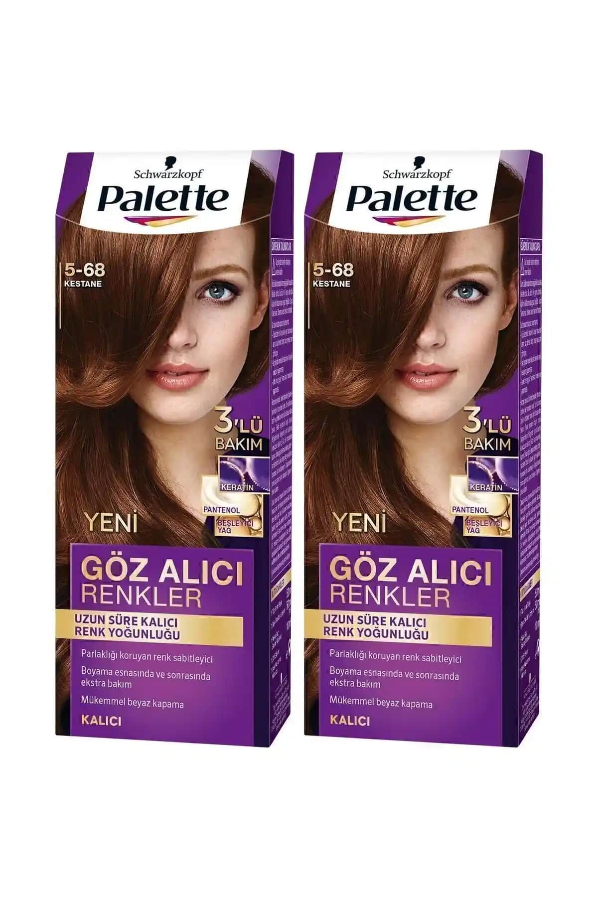 Palette Göz Alıcı Renkler Saç Boyası Karşılaştırması Kestane ve Kumral Ürünleri