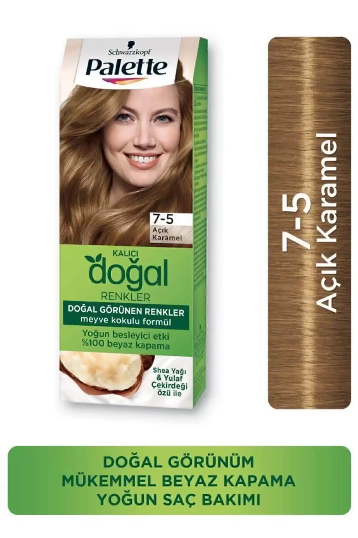 Palette Kalıcı Doğal Renkler 7-5 Açık Karamel ve 7-60 Fındık Kahve Karşılaştırması