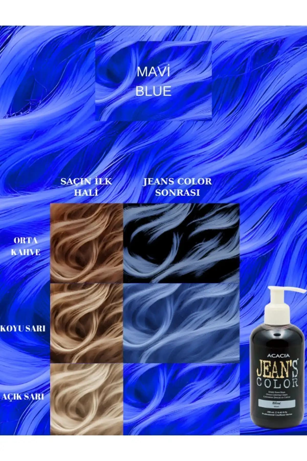 Saç Boyası Karşılaştırması: Acacia Jean's ve Jeans Color Amonyaksız Mavi Renkli Ürünlerin Özellikleri 2